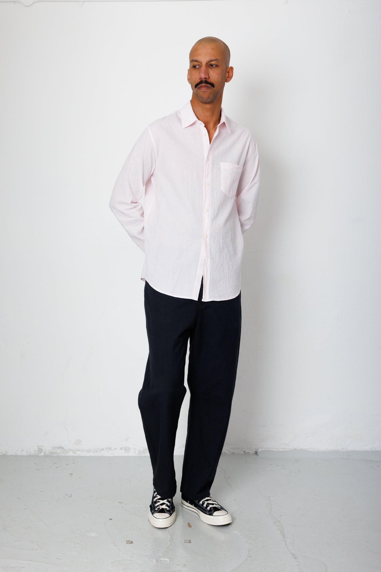 Relaxed Fit Shirt - Pink Fine Stripe