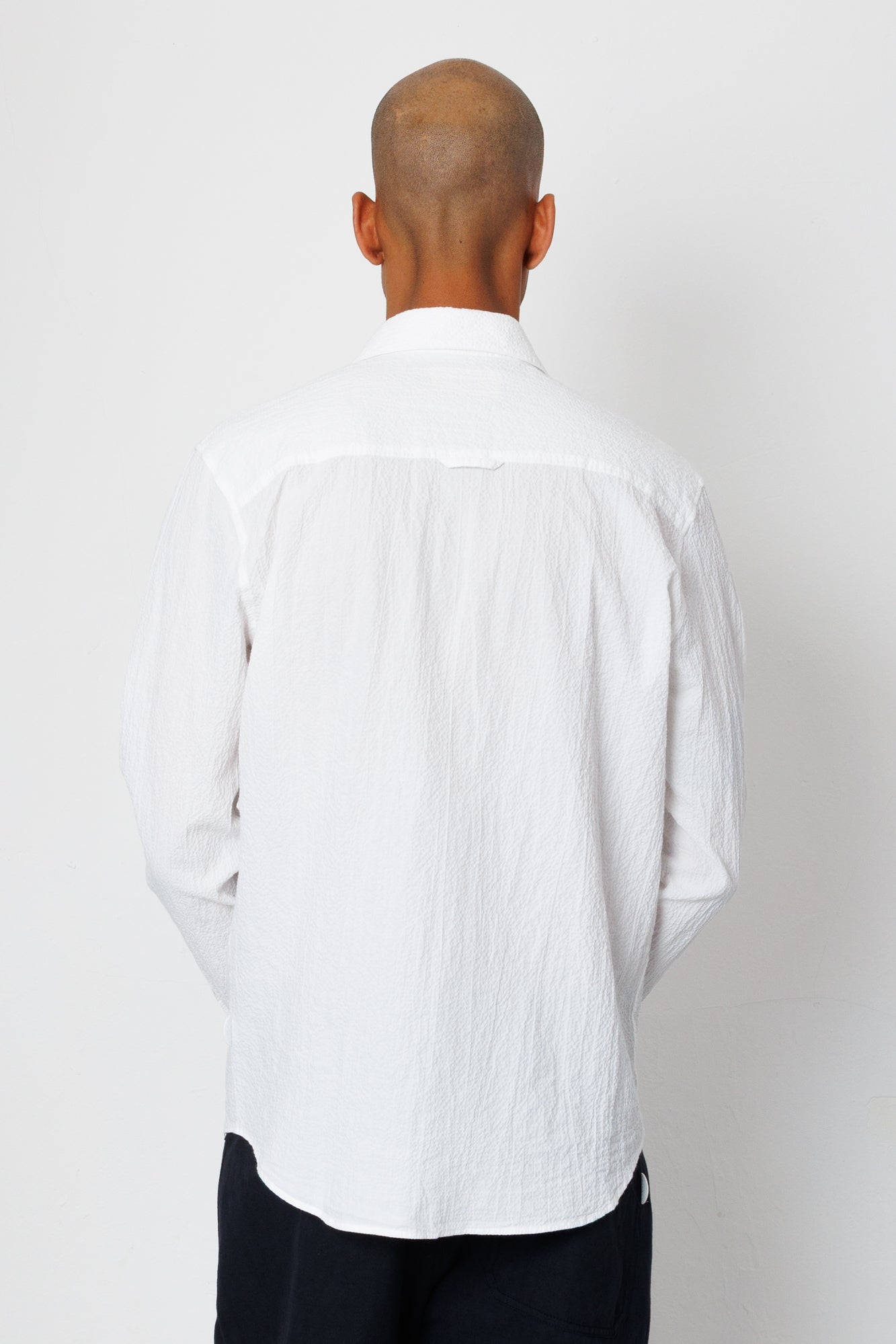 Relaxed Fit Shirt - White Bubble Seersucker