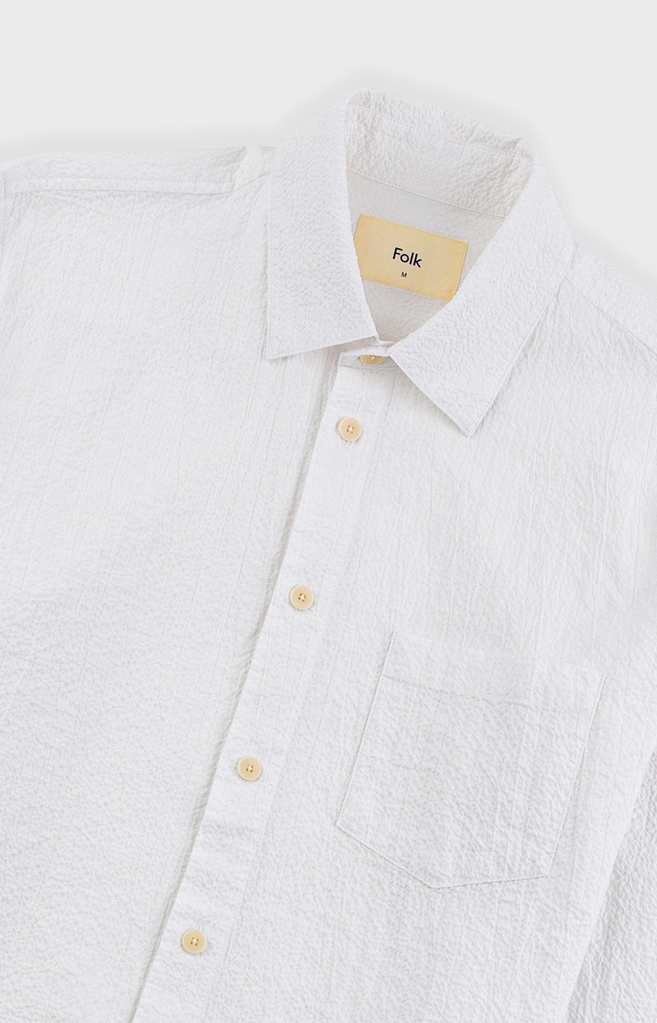 Relaxed Fit Shirt - White Bubble Seersucker