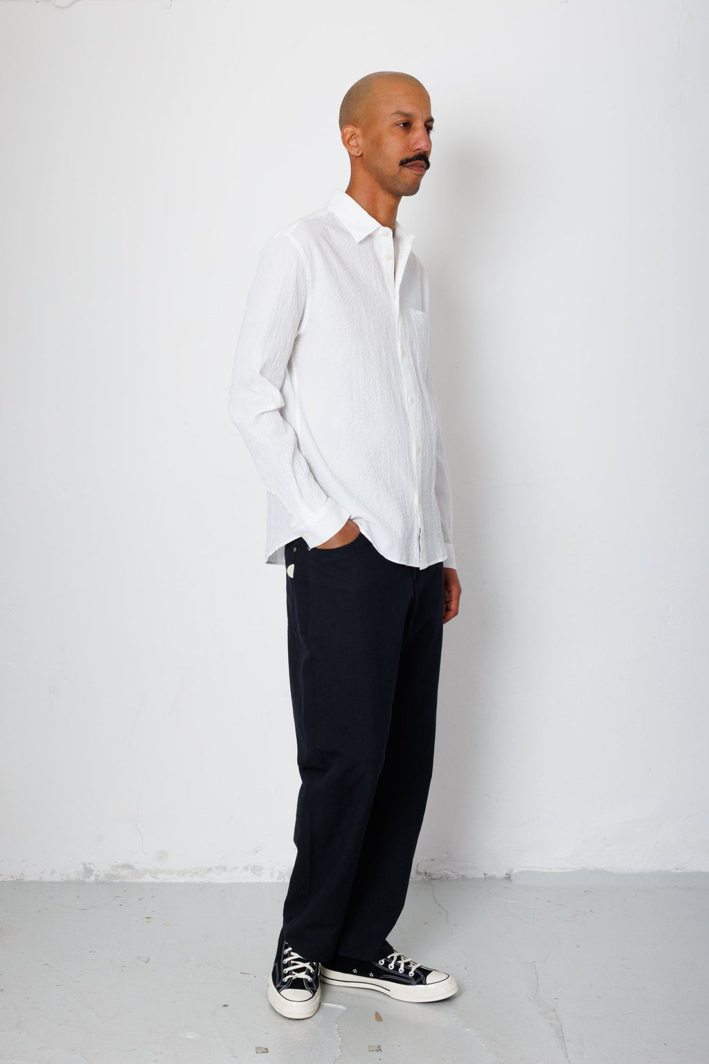 Relaxed Fit Shirt - White Bubble Seersucker