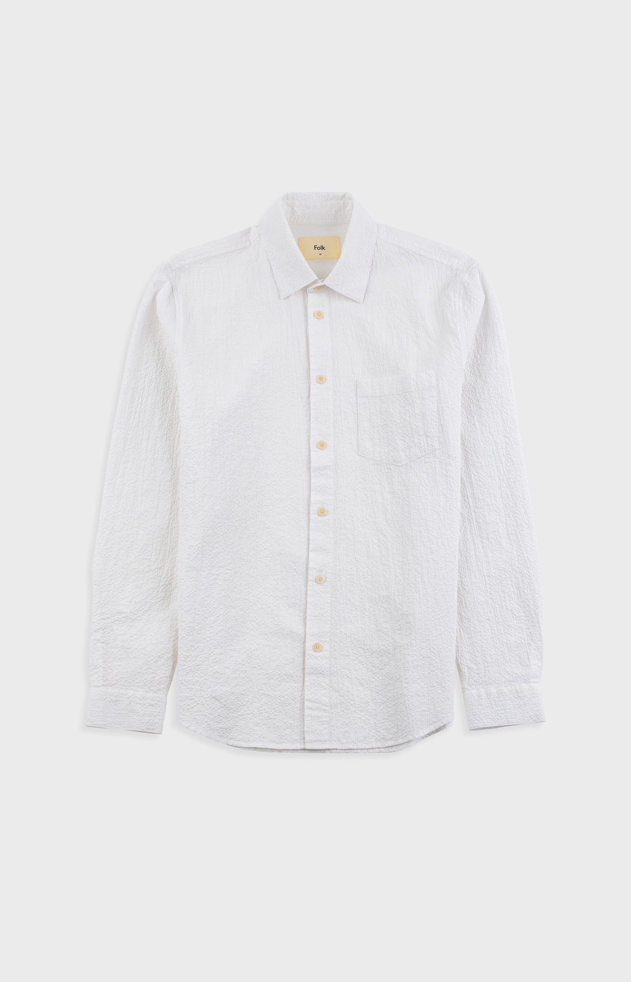 Relaxed Fit Shirt - White Bubble Seersucker