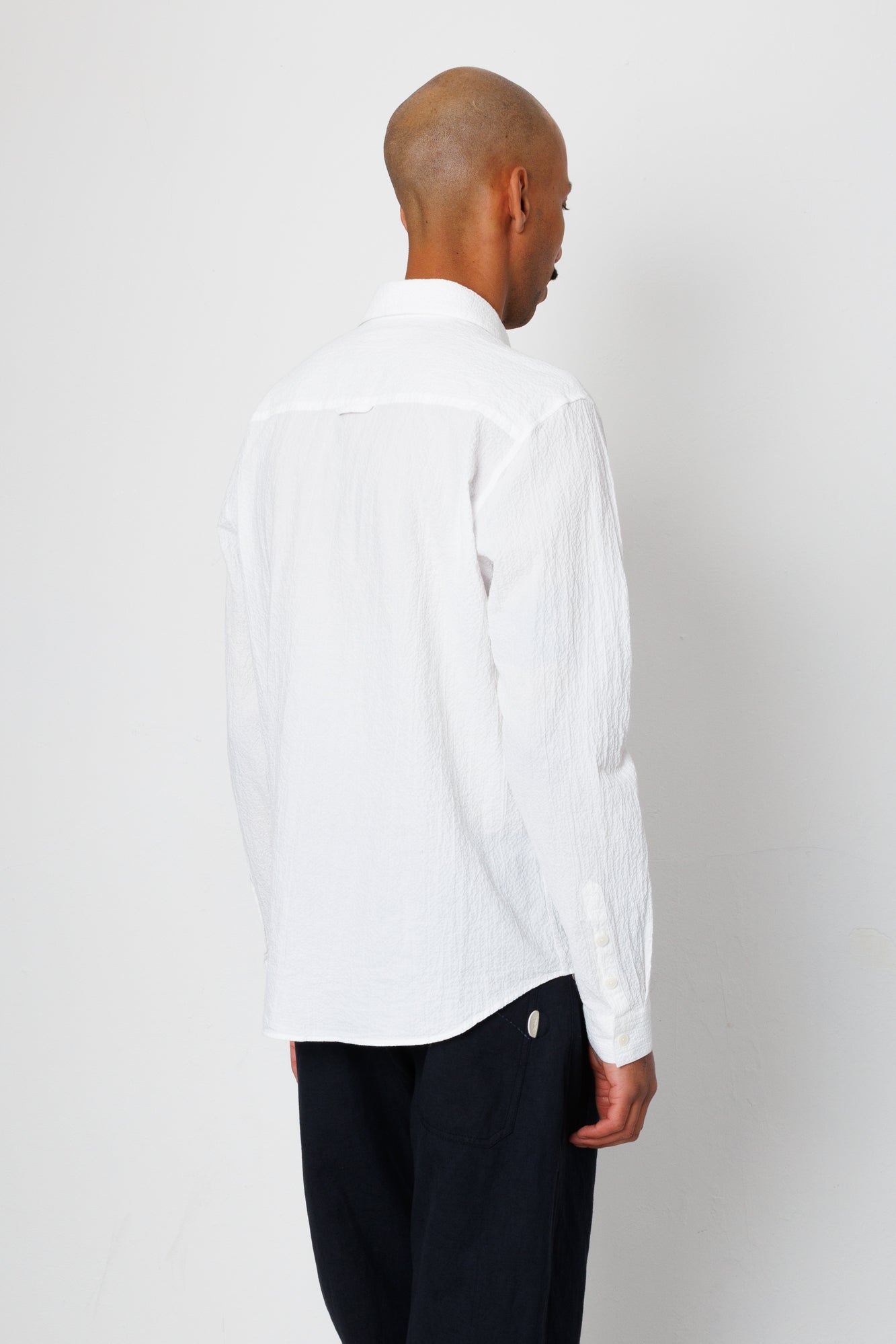 Relaxed Fit Shirt - White Bubble Seersucker