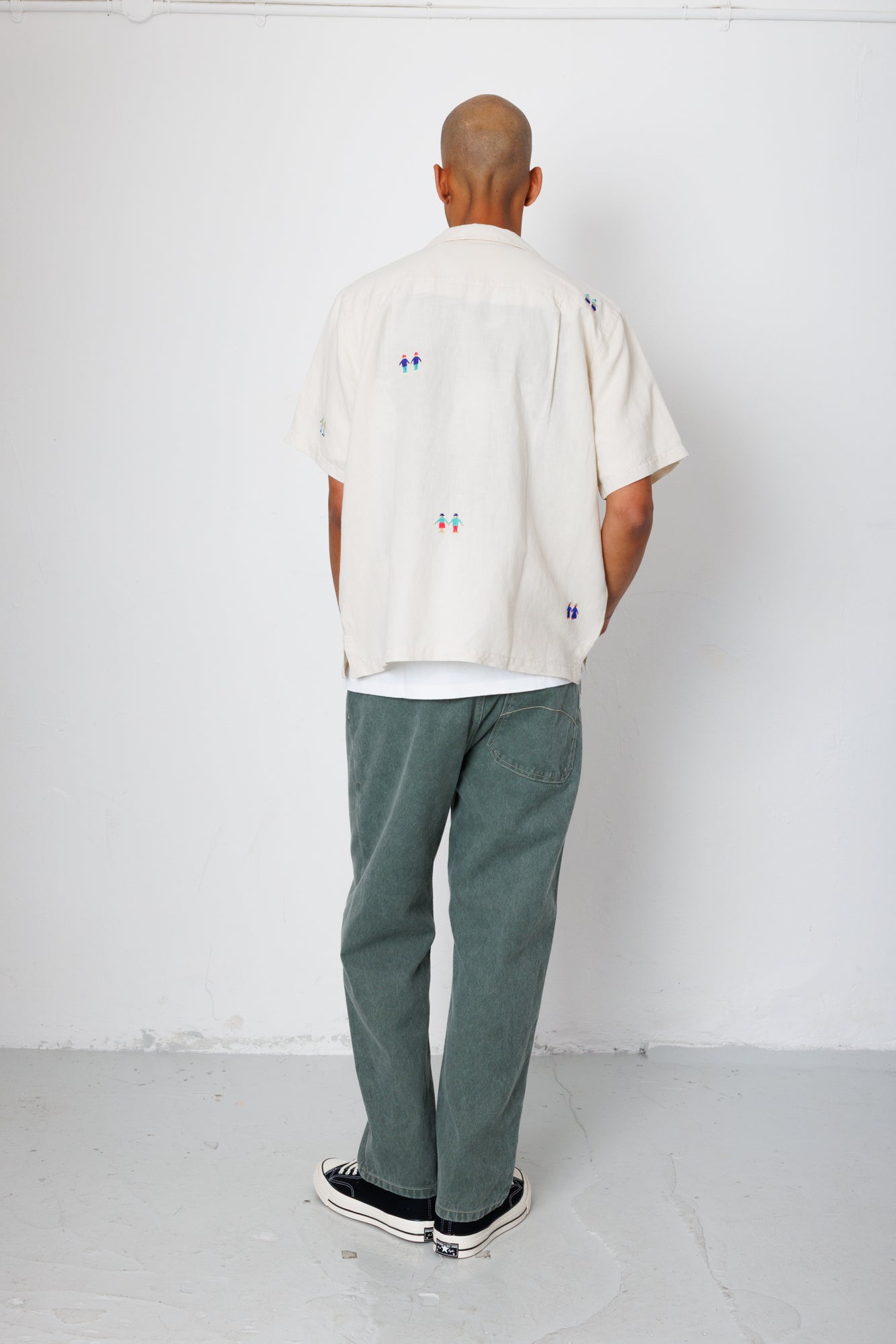 Relaxed Soft Collar Shirt - Ecru Embroidery | END. Exclusive