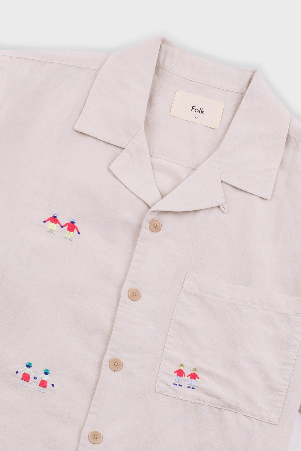 Relaxed Soft Collar Shirt - Ecru Embroidery | END. Exclusive