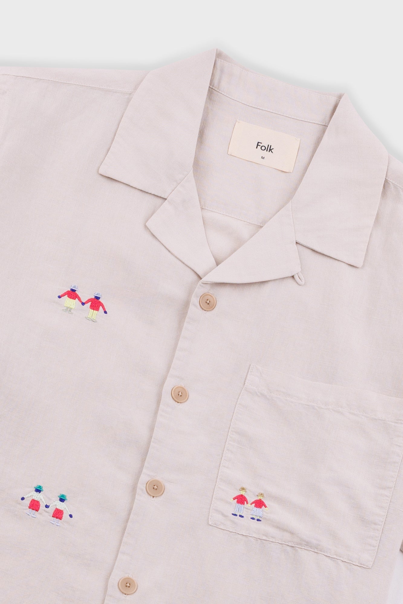 Relaxed Soft Collar Shirt - Ecru Embroidery | END. Exclusive