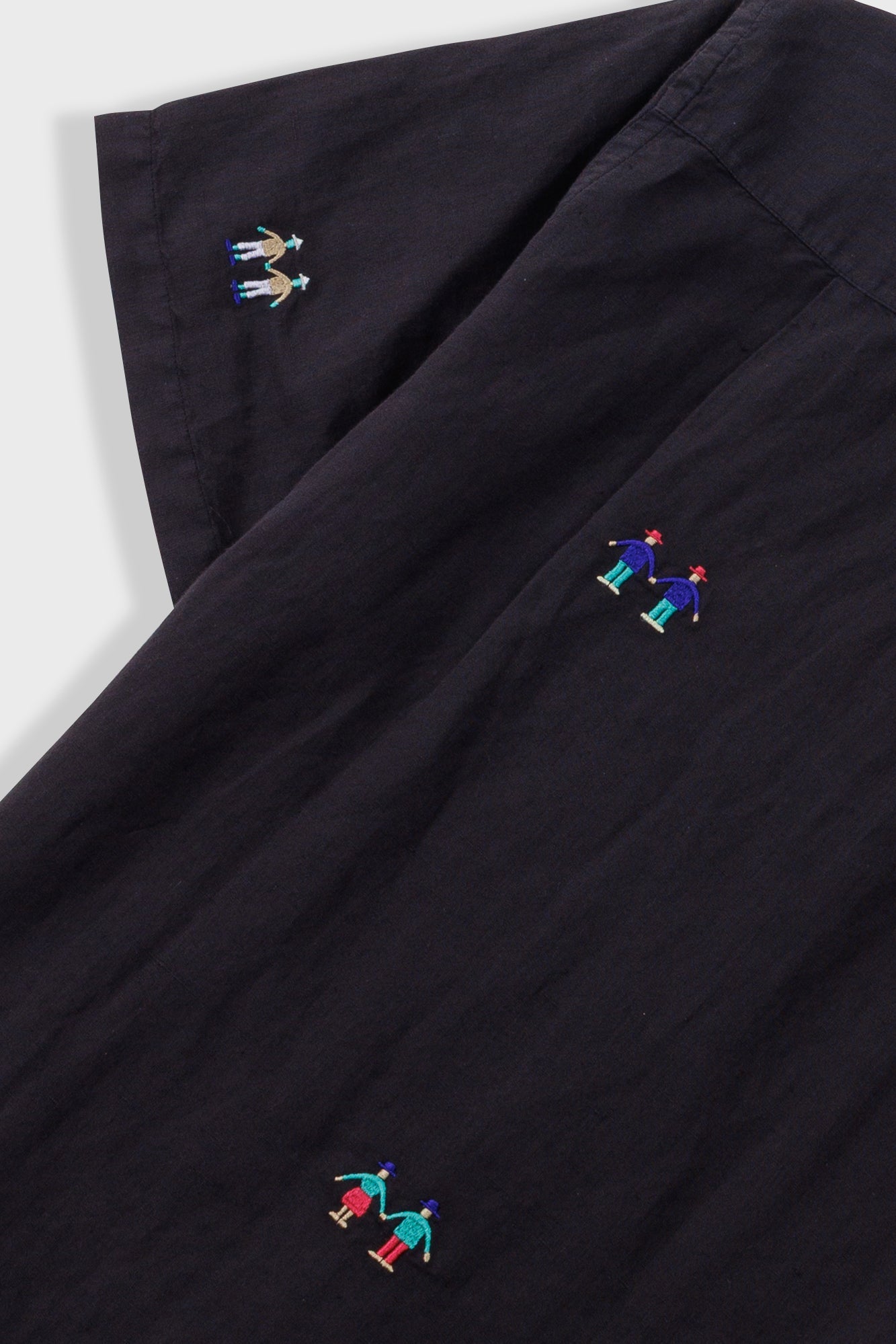 Relaxed Soft Collar Shirt - Soft Black Embroidery | END. Exclusive
