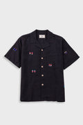 Relaxed Soft Collar Shirt - Soft Black Embroidery | END. Exclusive