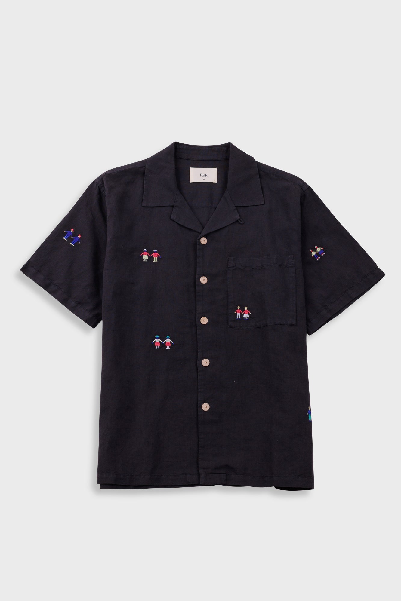 Relaxed Soft Collar Shirt - Soft Black Embroidery | END. Exclusive