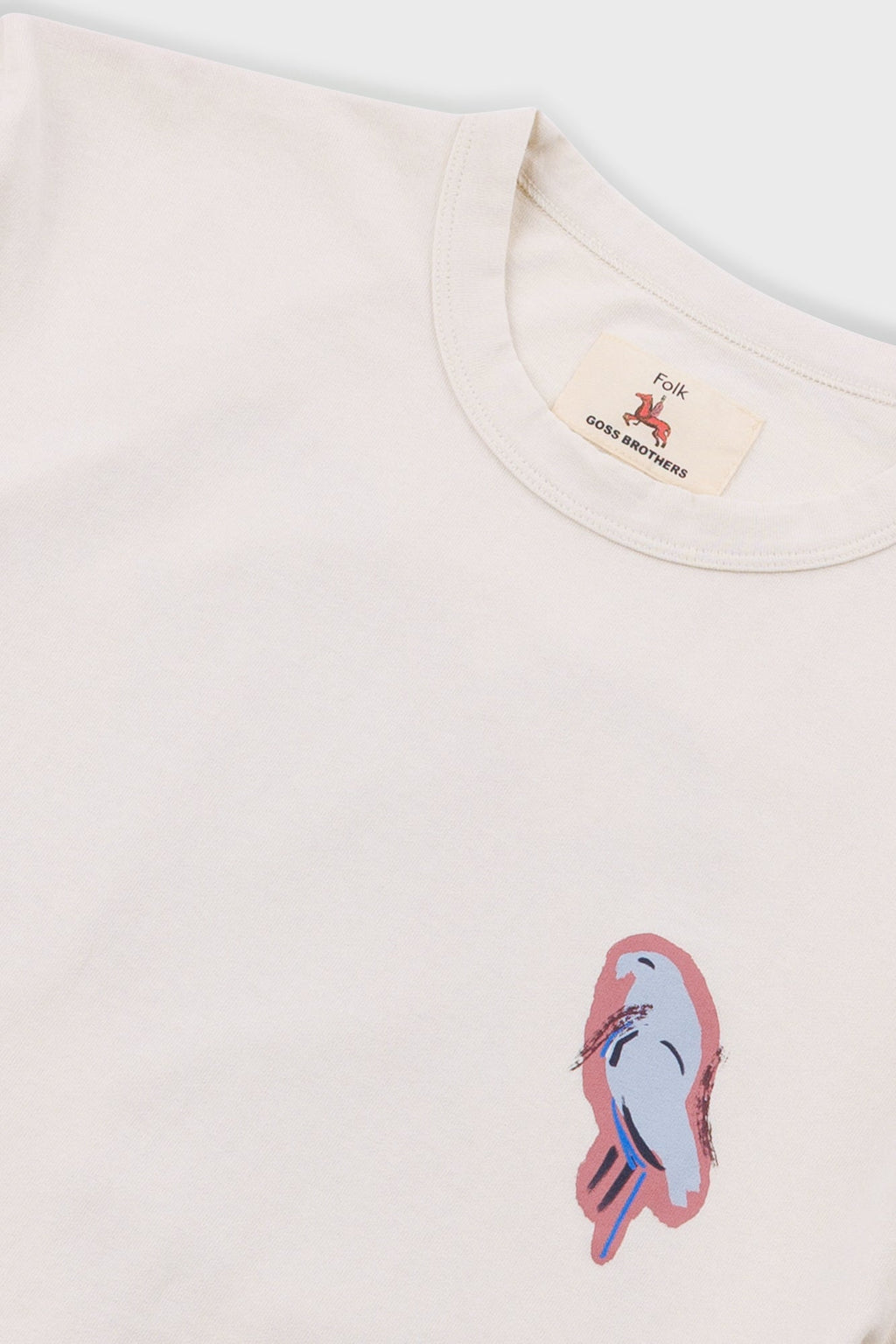 Relaxed T-Shirt - Ecru Parrot Print | Folk x Goss Brothers