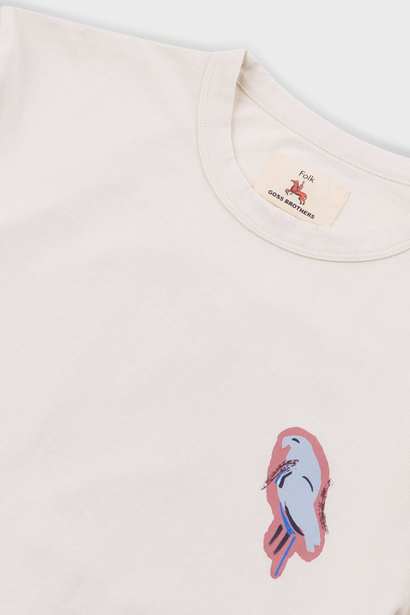 Relaxed T-Shirt - Ecru Parrot Print | Folk x Goss Brothers