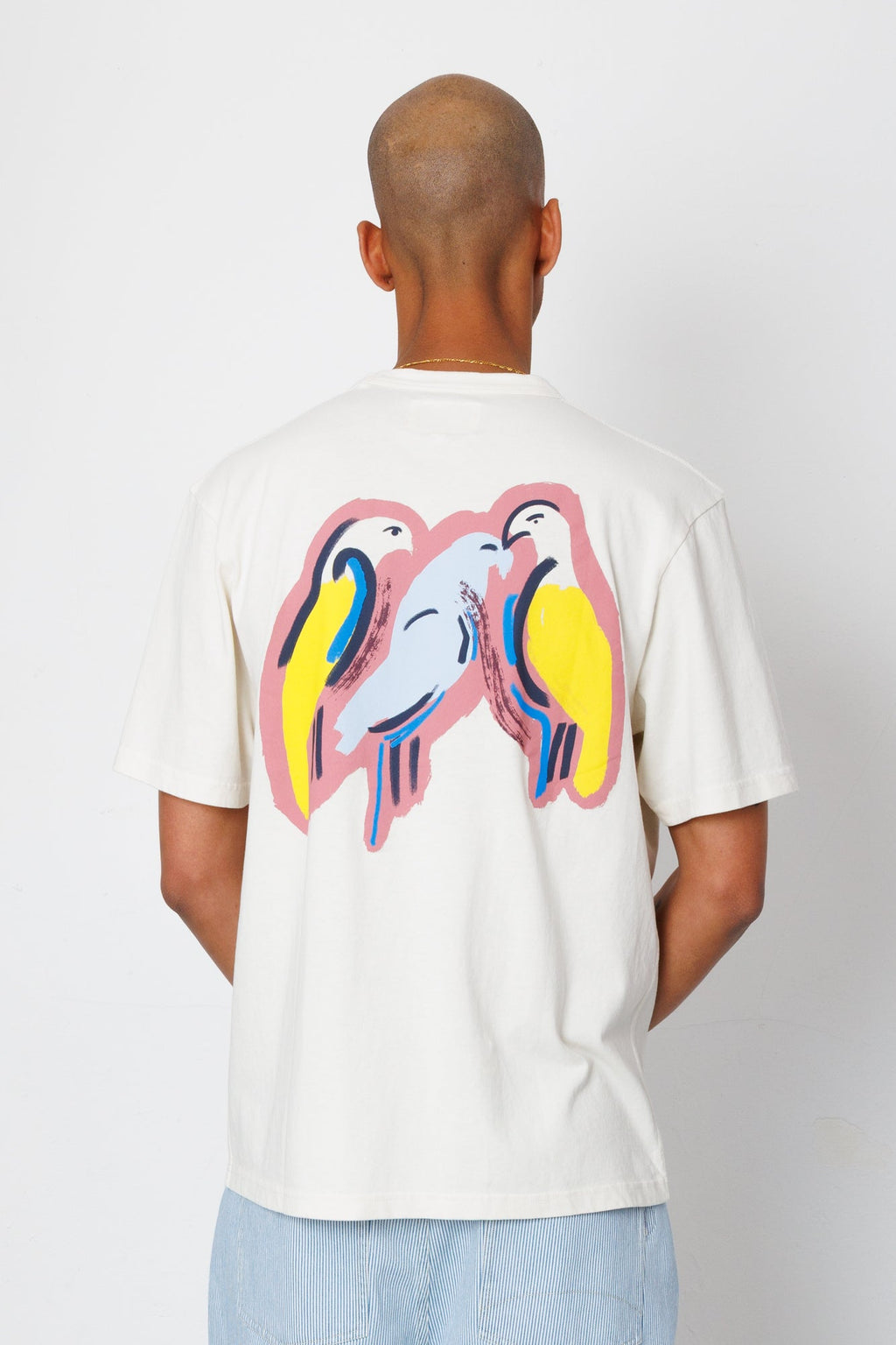 Relaxed T-Shirt - Ecru Parrot Print | Folk x Goss Brothers