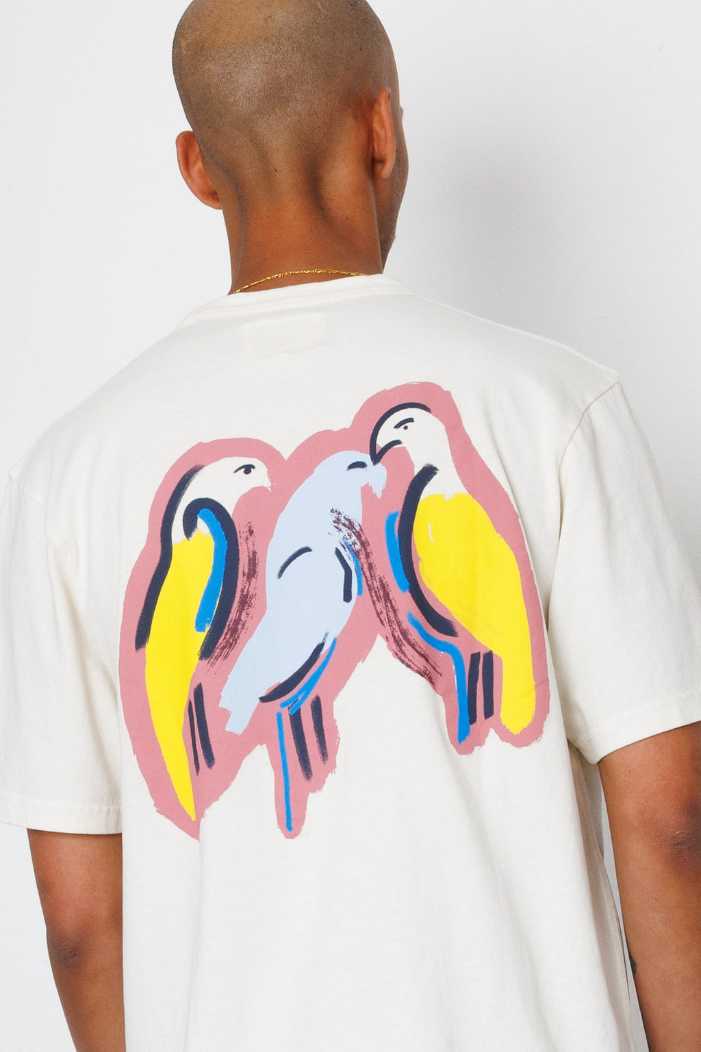Relaxed T-Shirt - Ecru Parrot Print | Folk x Goss Brothers