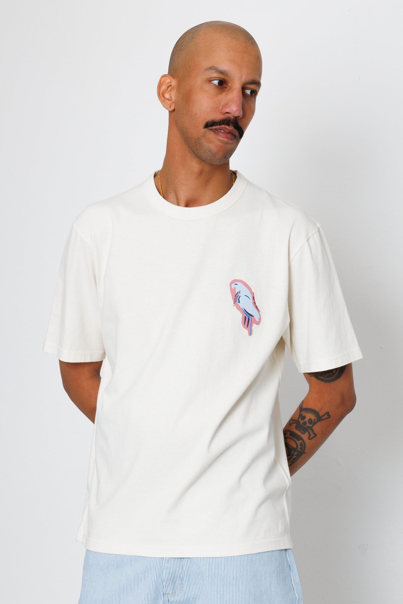 Relaxed T-Shirt - Ecru Parrot Print | Folk x Goss Brothers