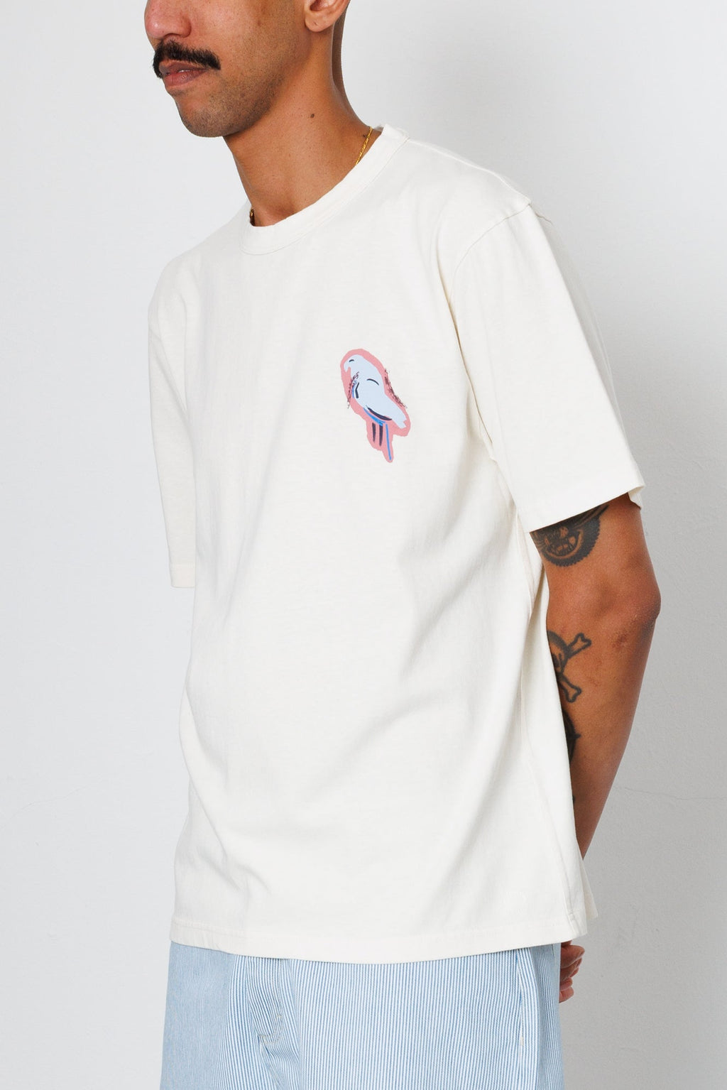 Relaxed T-Shirt - Ecru Parrot Print | Folk x Goss Brothers