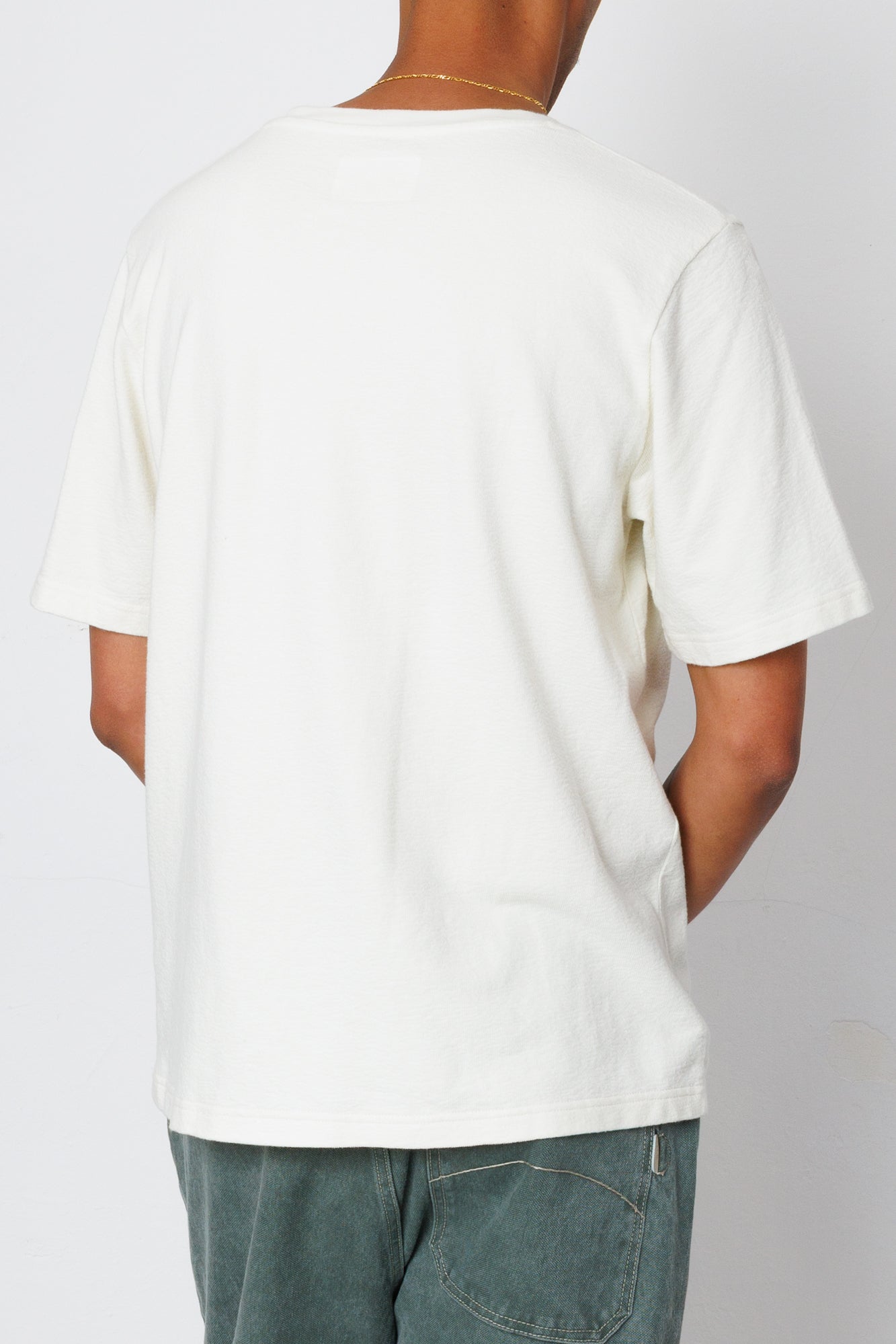 Short Sleeve Textured T-Shirt - Ecru