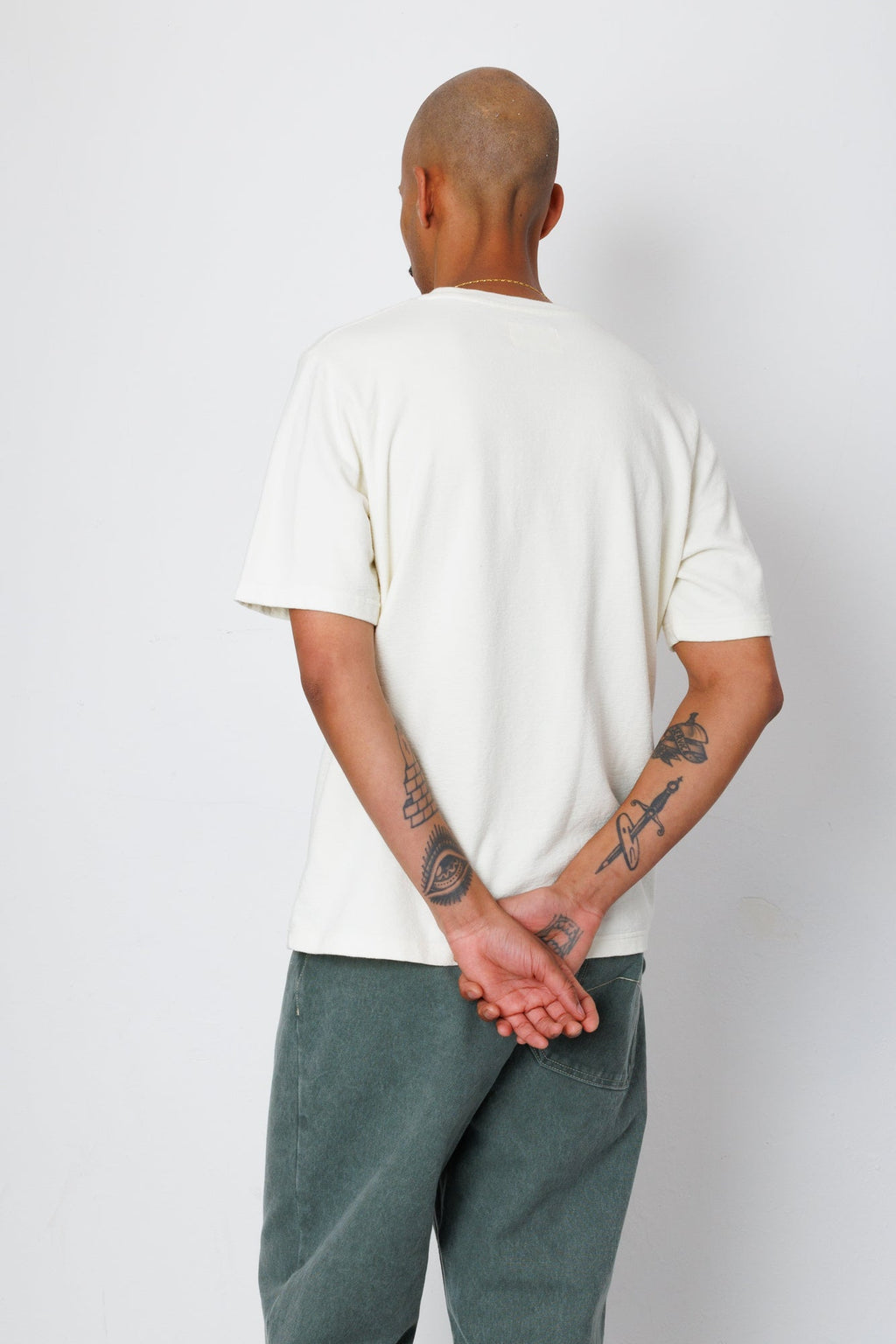 Short Sleeve Textured T-Shirt - Ecru