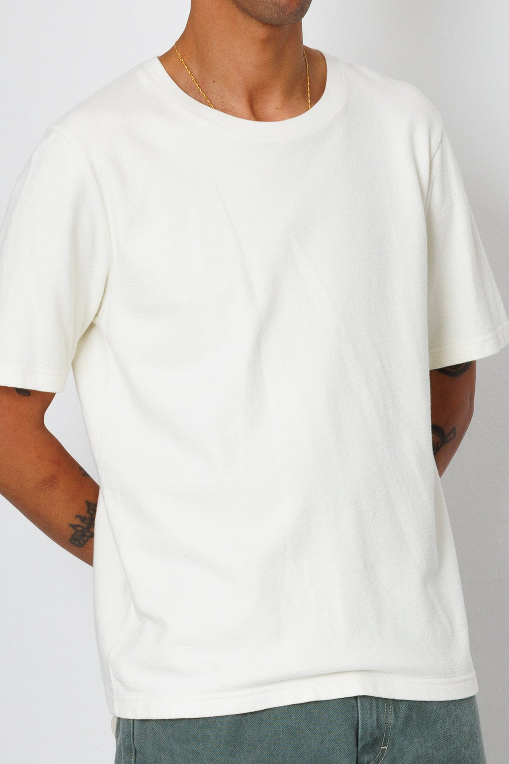 Short Sleeve Textured T-Shirt - Ecru