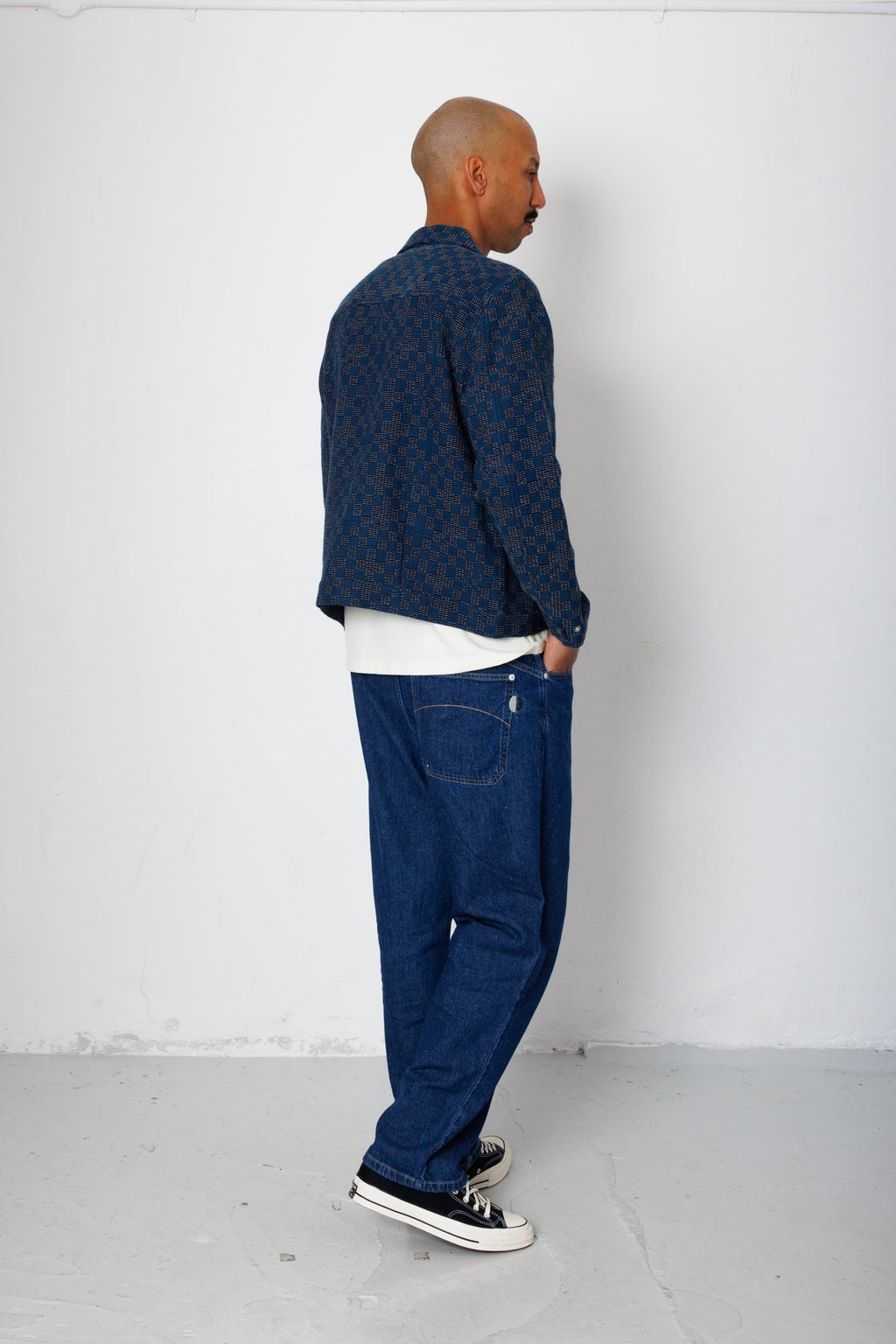 Signal Blouson - Indigo Mix Checkerboard