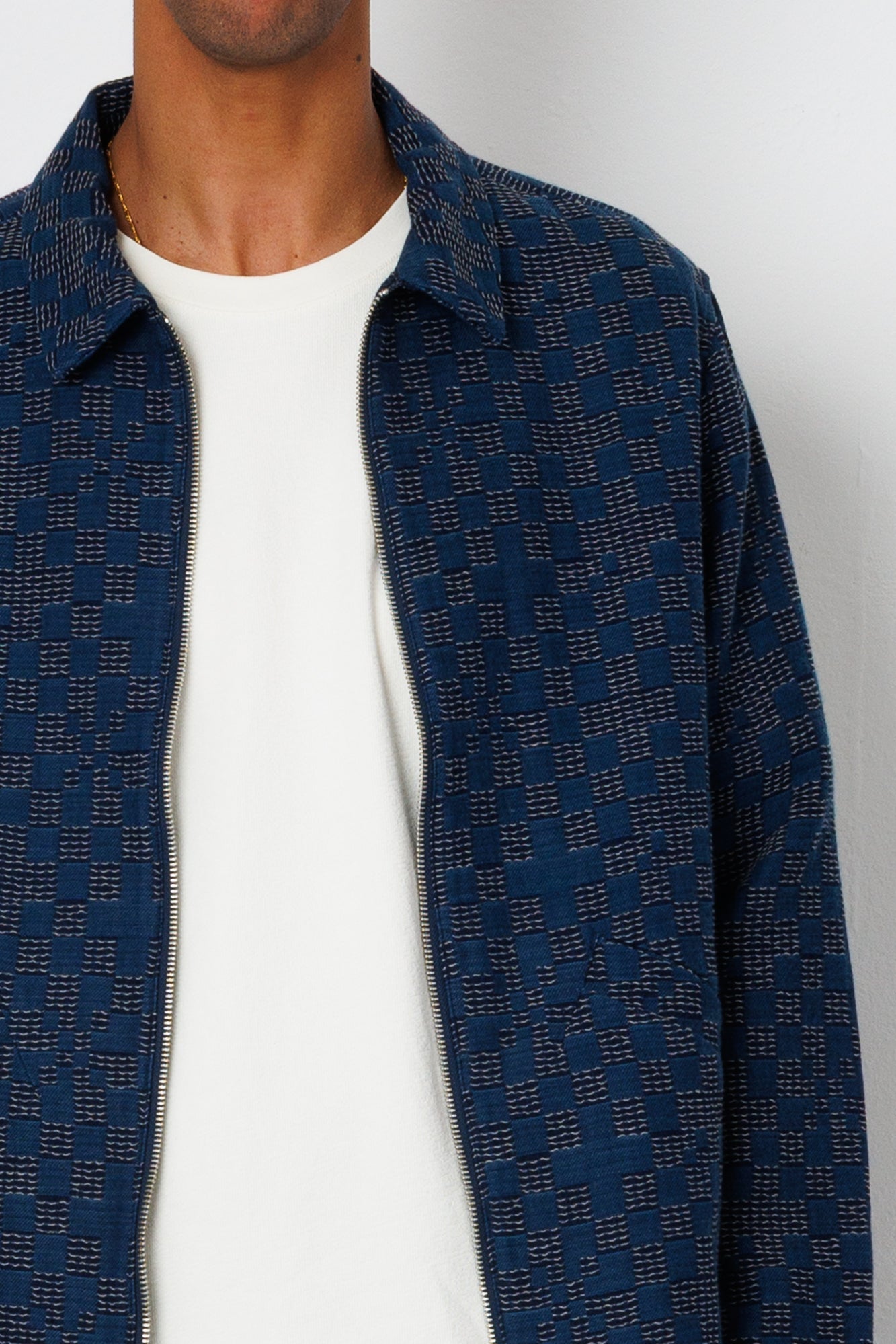 Signal Blouson - Indigo Mix Checkerboard