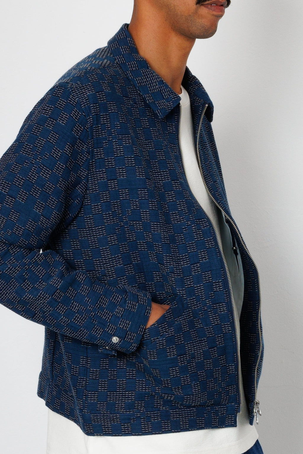 Signal Blouson - Indigo Mix Checkerboard