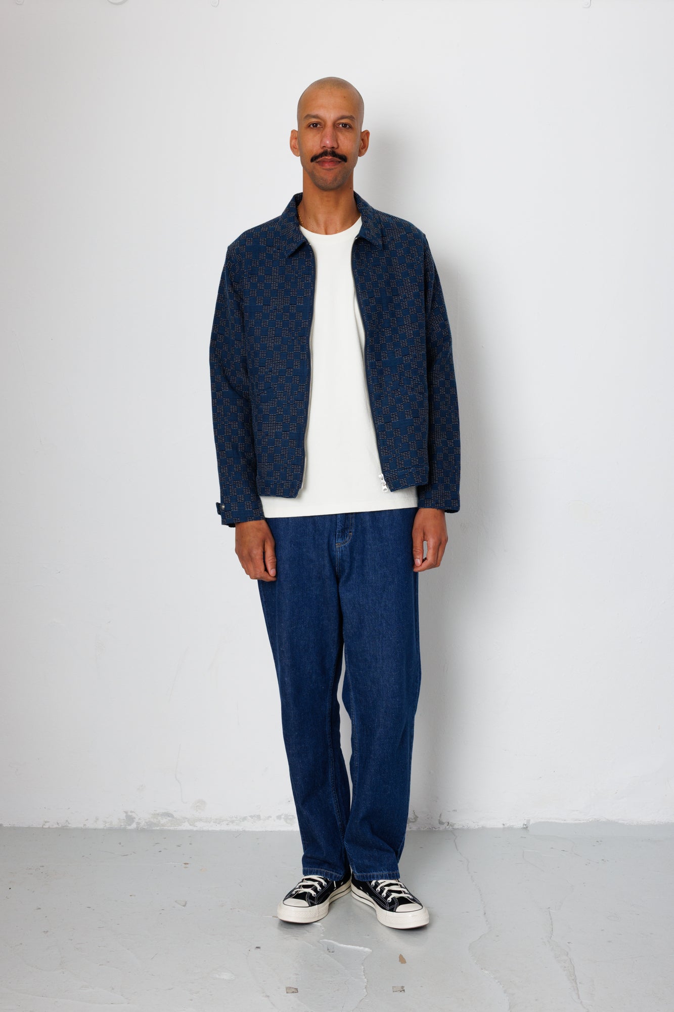 Signal Blouson - Indigo Mix Checkerboard