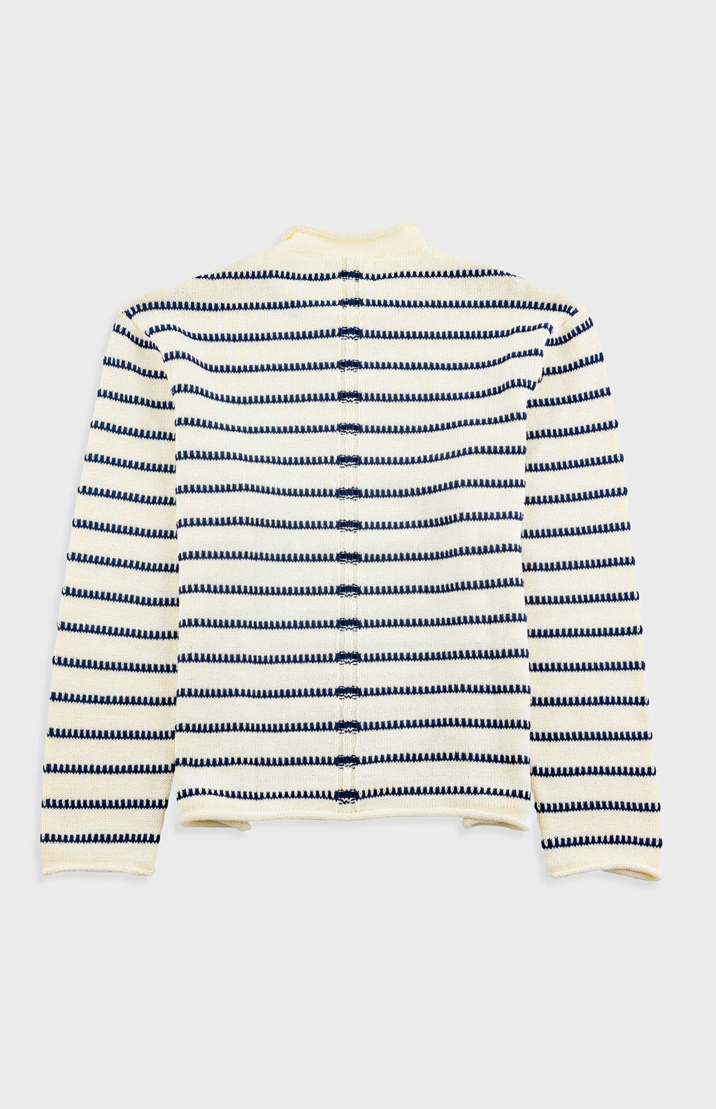 Slouch Crew - Black White Textured Stripe