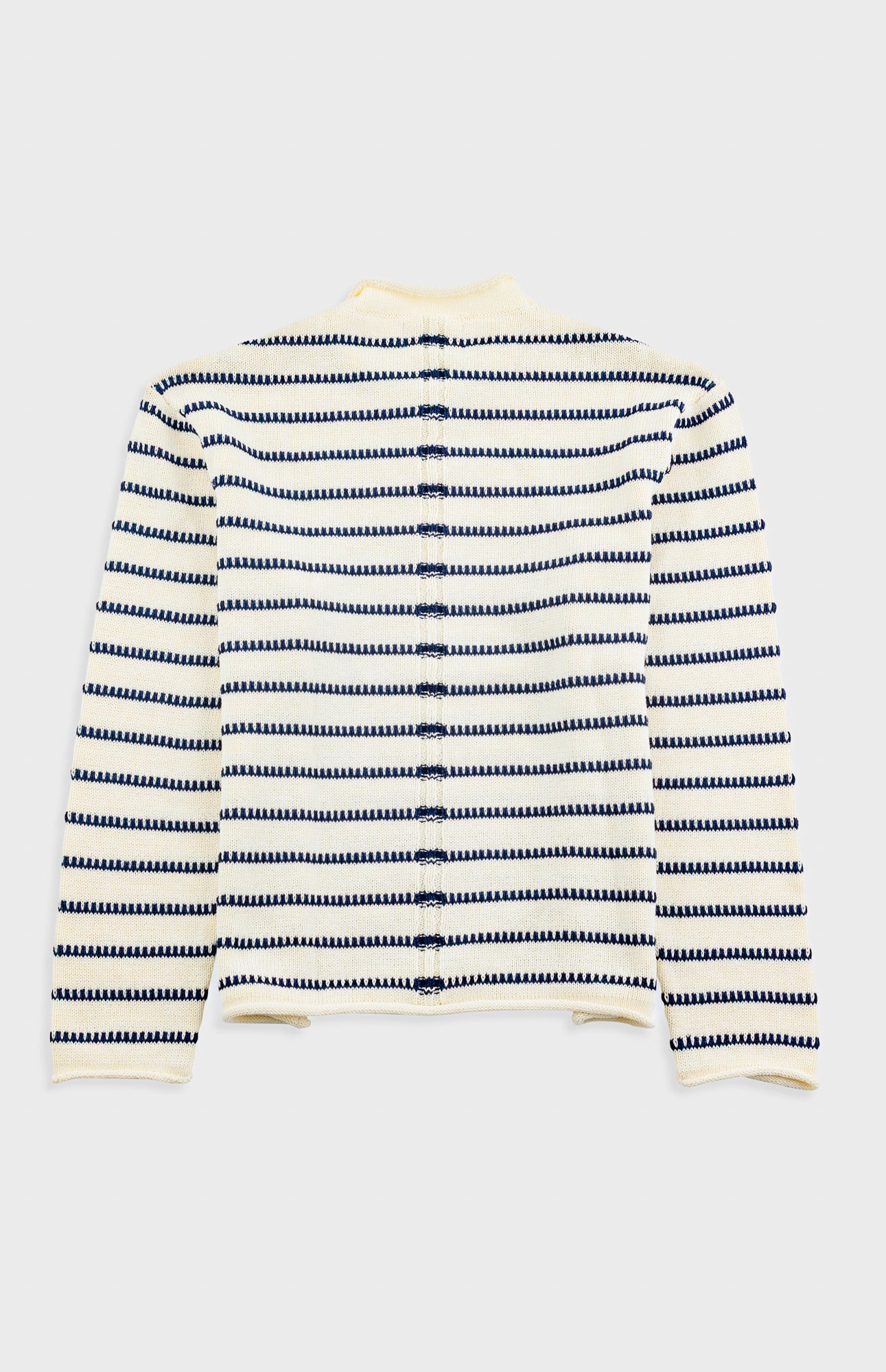 Slouch Crew - Black White Textured Stripe