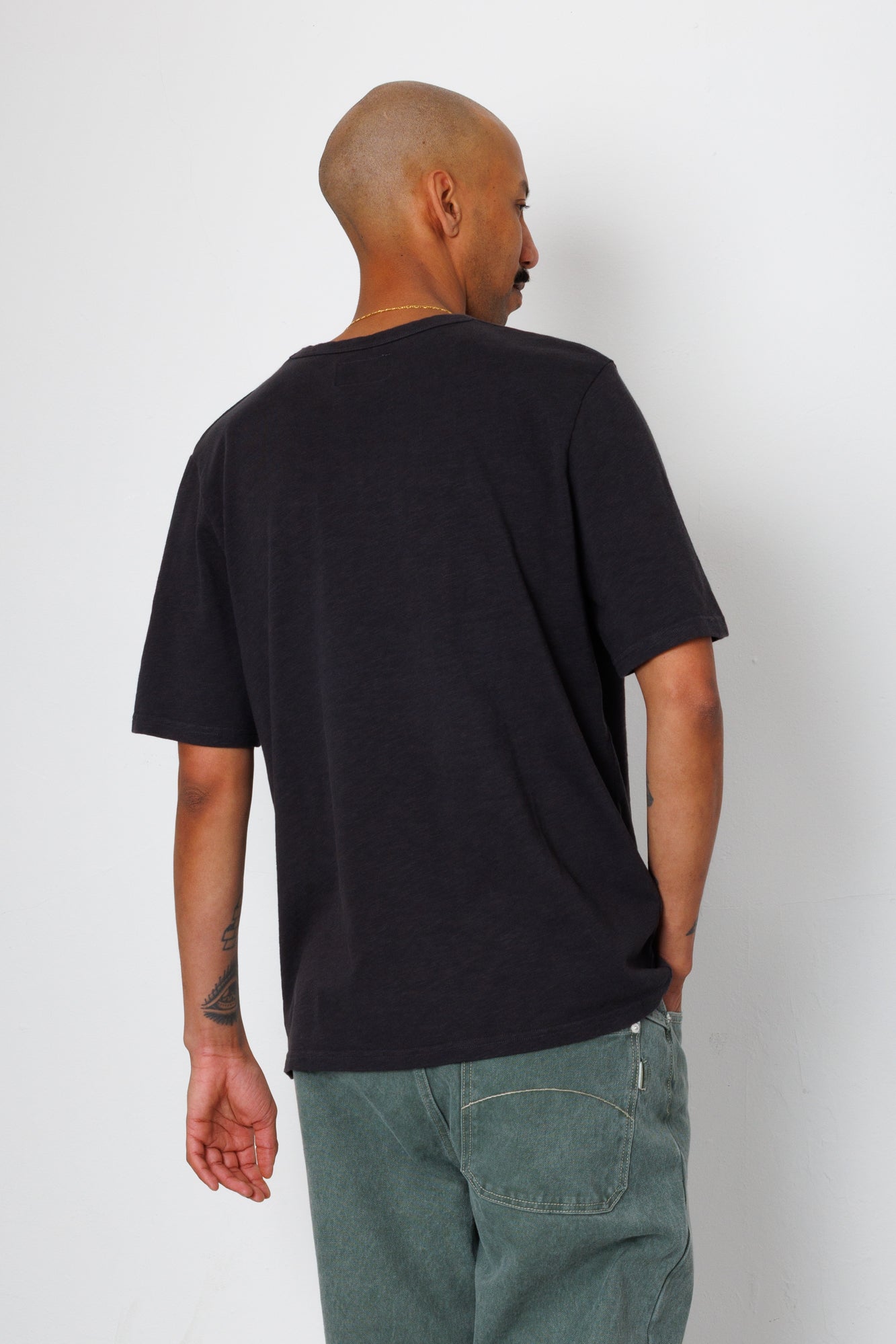 Slub Embroidery T-Shirt - Black Carousel | Folk x Goss Brothers