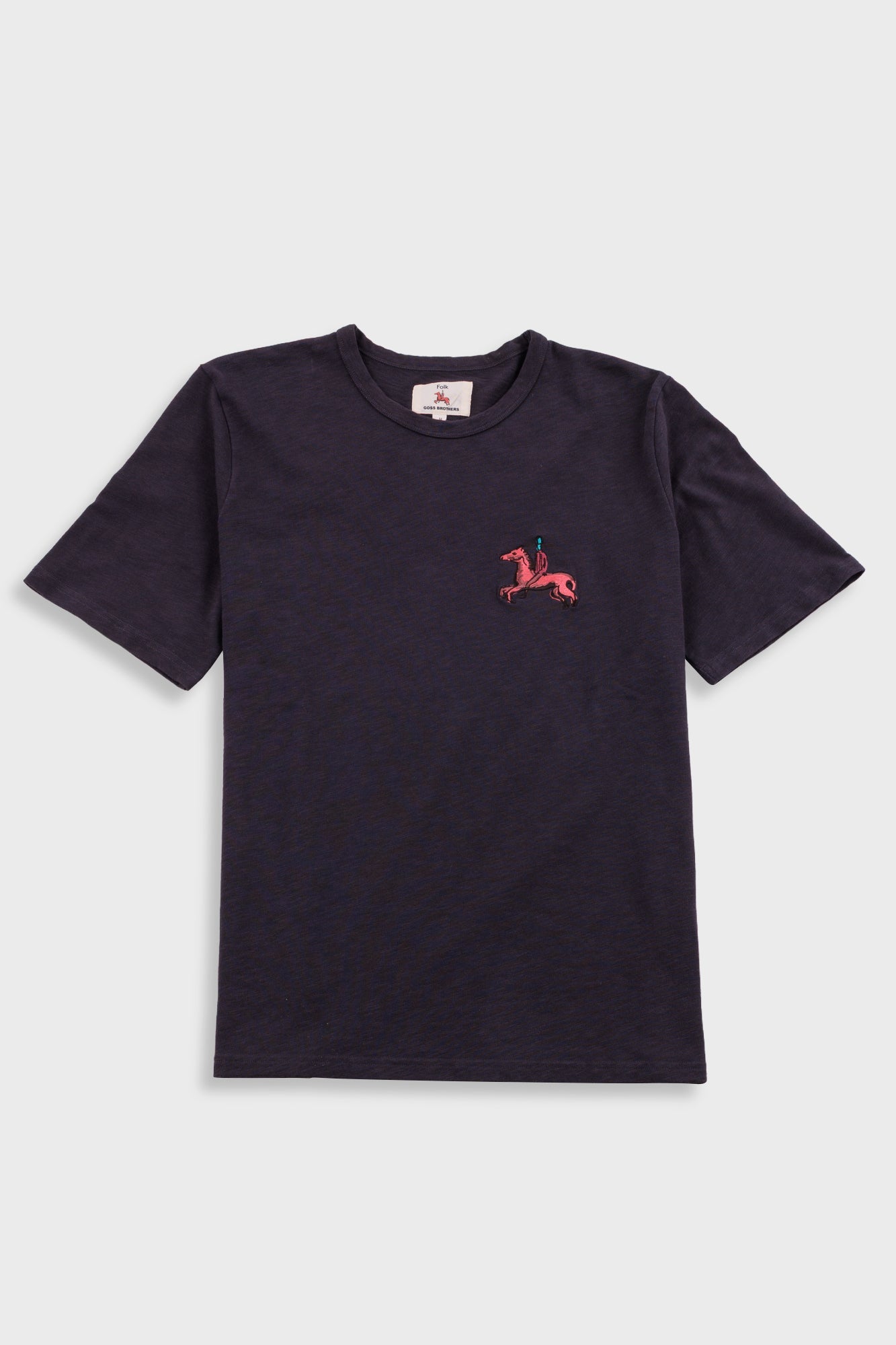 Slub Embroidery T-Shirt - Black Carousel | Folk x Goss Brothers