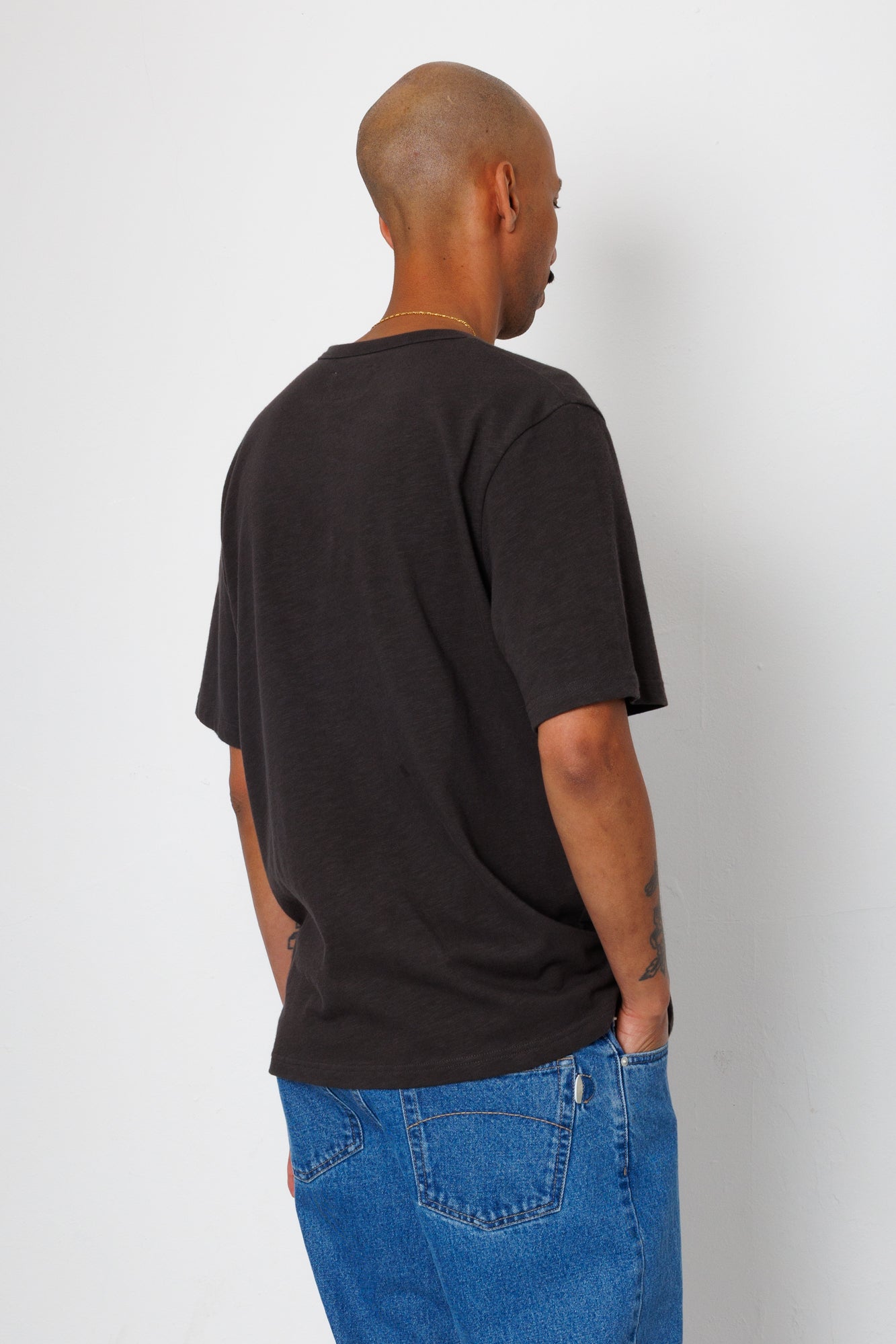 Slub Embroidery T-Shirt - Black Comet | Folk x Goss Brothers