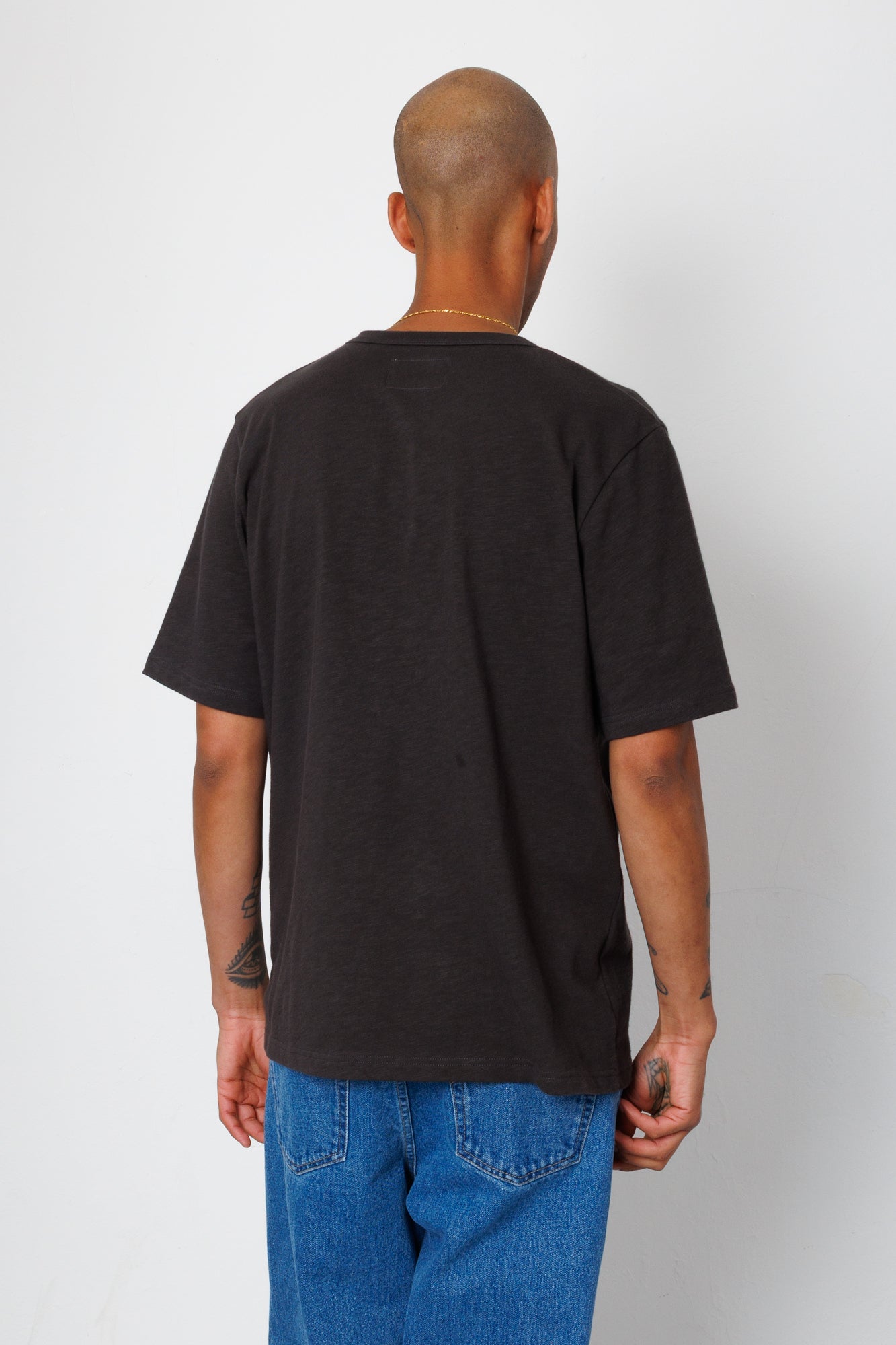 Slub Embroidery T-Shirt - Black Comet | Folk x Goss Brothers