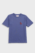 Slub Embroidery T-Shirt - Navy Jungle Cat | Folk x Goss Brothers