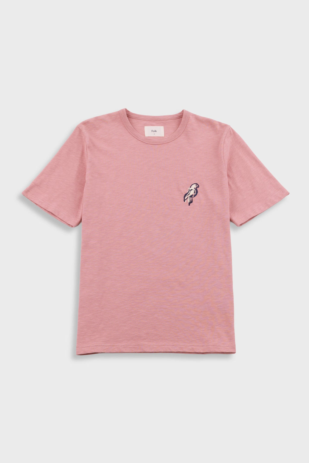 Slub Embroidery T-Shirt - Dusty Pink Parrot | Folk x Goss Brothers
