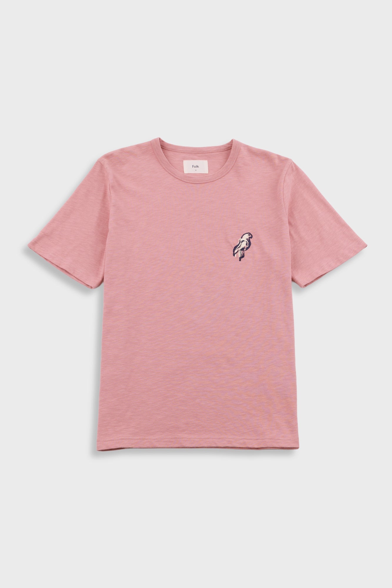 Slub Embroidery T-Shirt - Dusty Pink Parrot | Folk x Goss Brothers