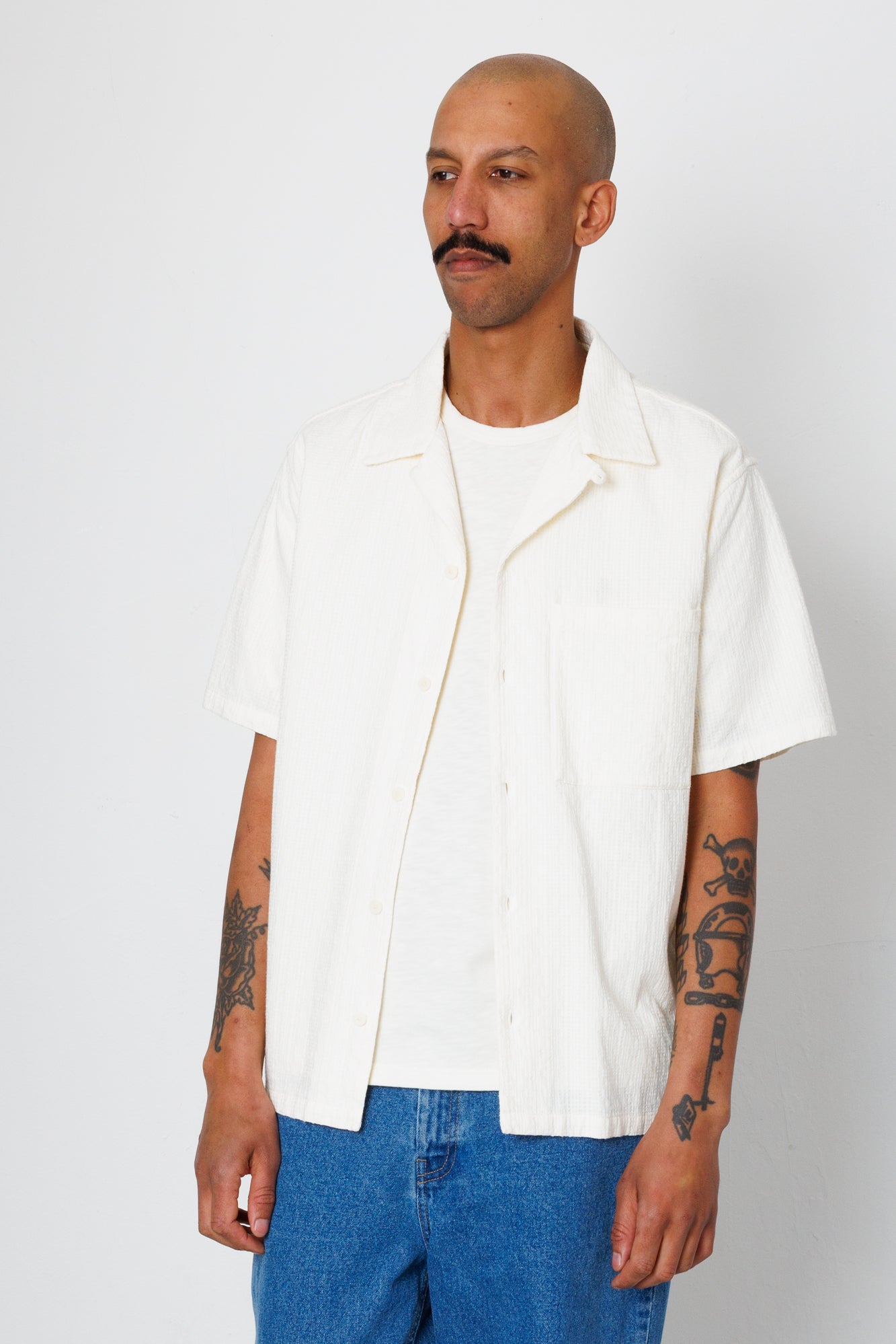 Relaxed Soft Collar Shirt - Ecru Tapestry