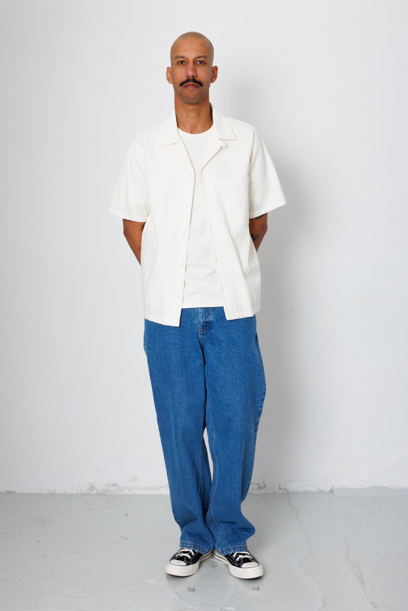 Relaxed Soft Collar Shirt - Ecru Tapestry