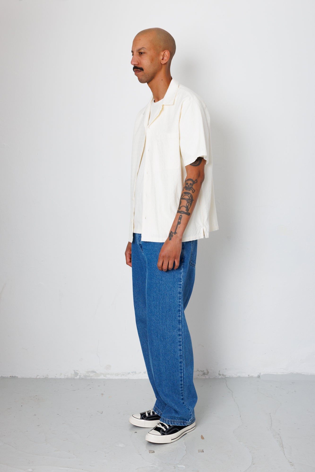 Relaxed Soft Collar Shirt - Ecru Tapestry