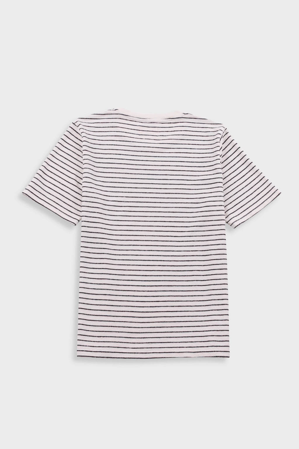 Short Sleeve Textured Striped T-Shirt - Ecru / Black