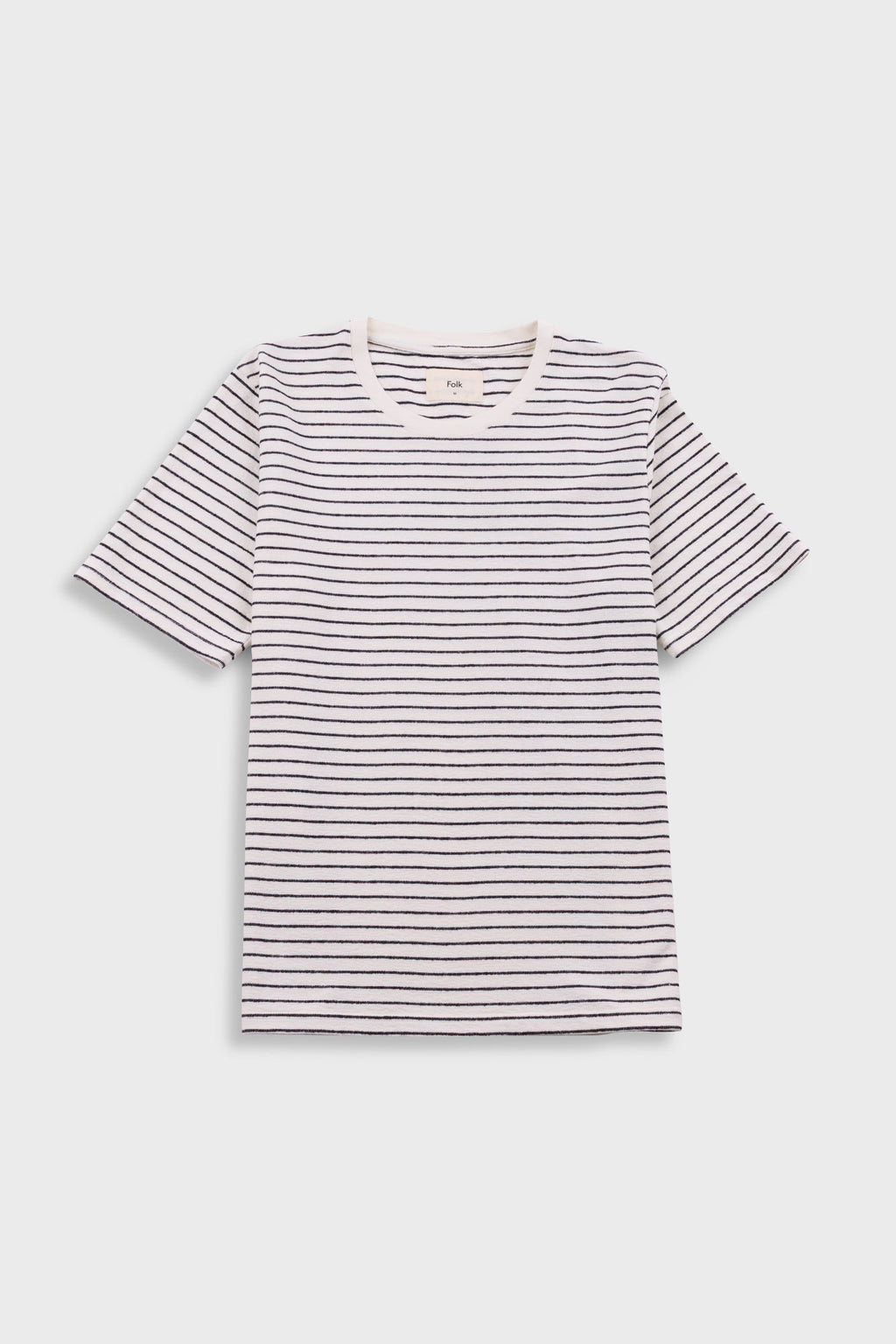 Short Sleeve Textured Striped T-Shirt - Ecru / Black