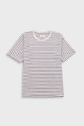 Short Sleeve Textured Striped T-Shirt - Ecru / Black