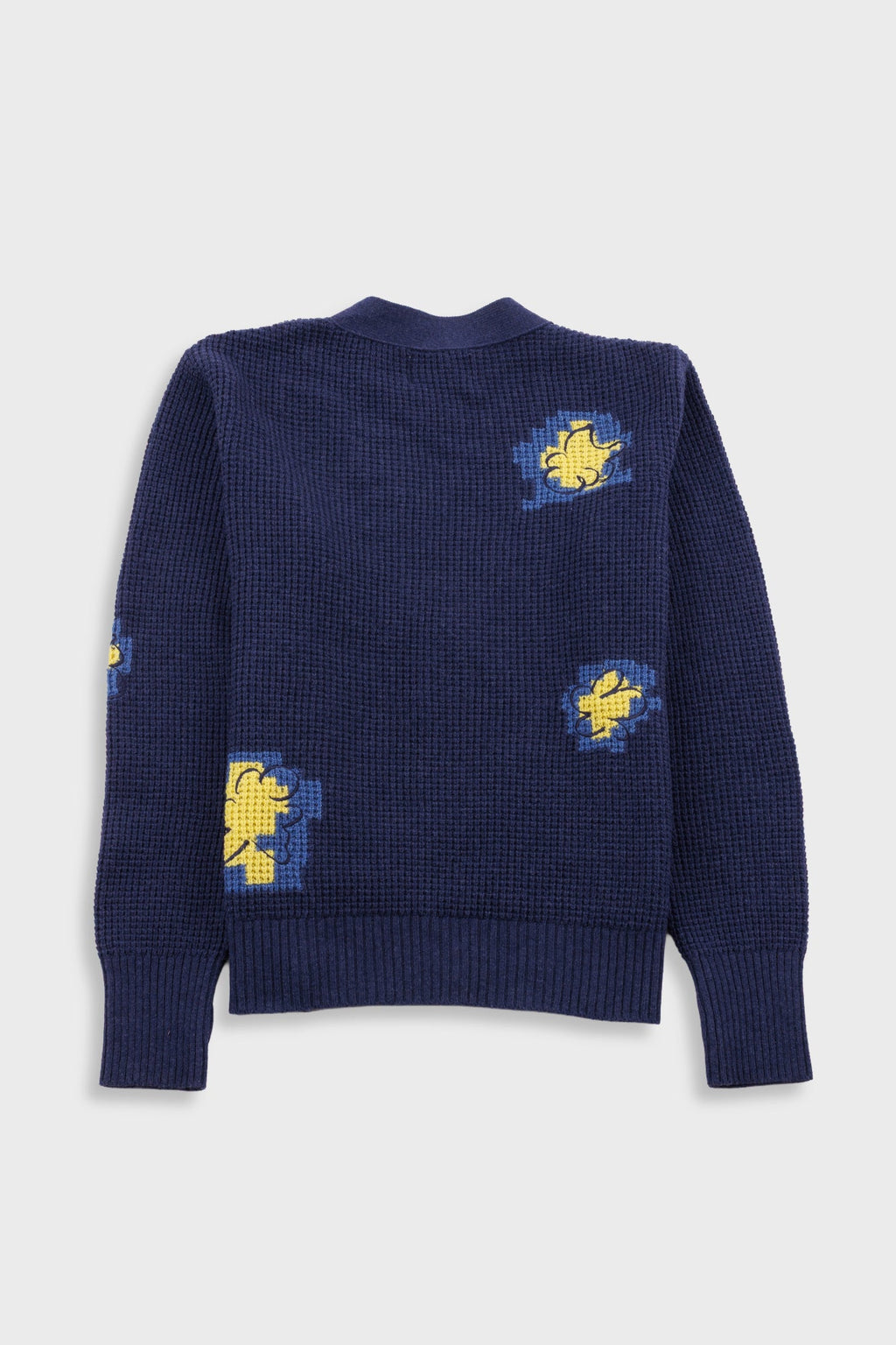 Waffle Cardigan - Embroidered Yellow Flower | Folk x Goss Brothers