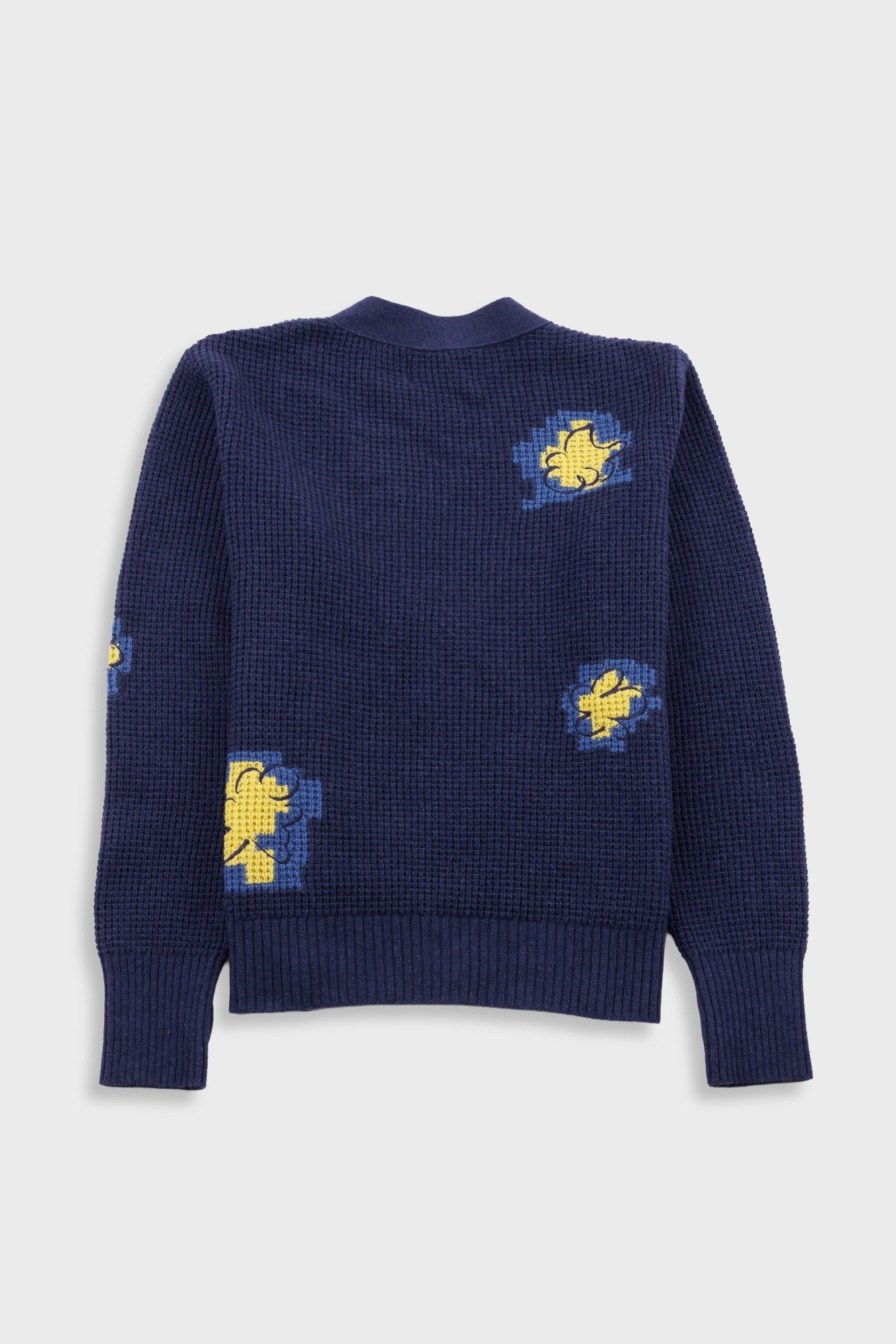 Waffle Cardigan - Embroidered Yellow Flower | Folk x Goss Brothers
