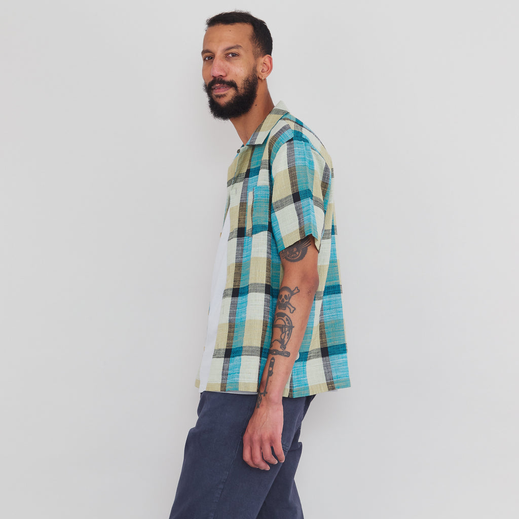 Short Sleeve Soft Collar Shirt - Multigingham Check