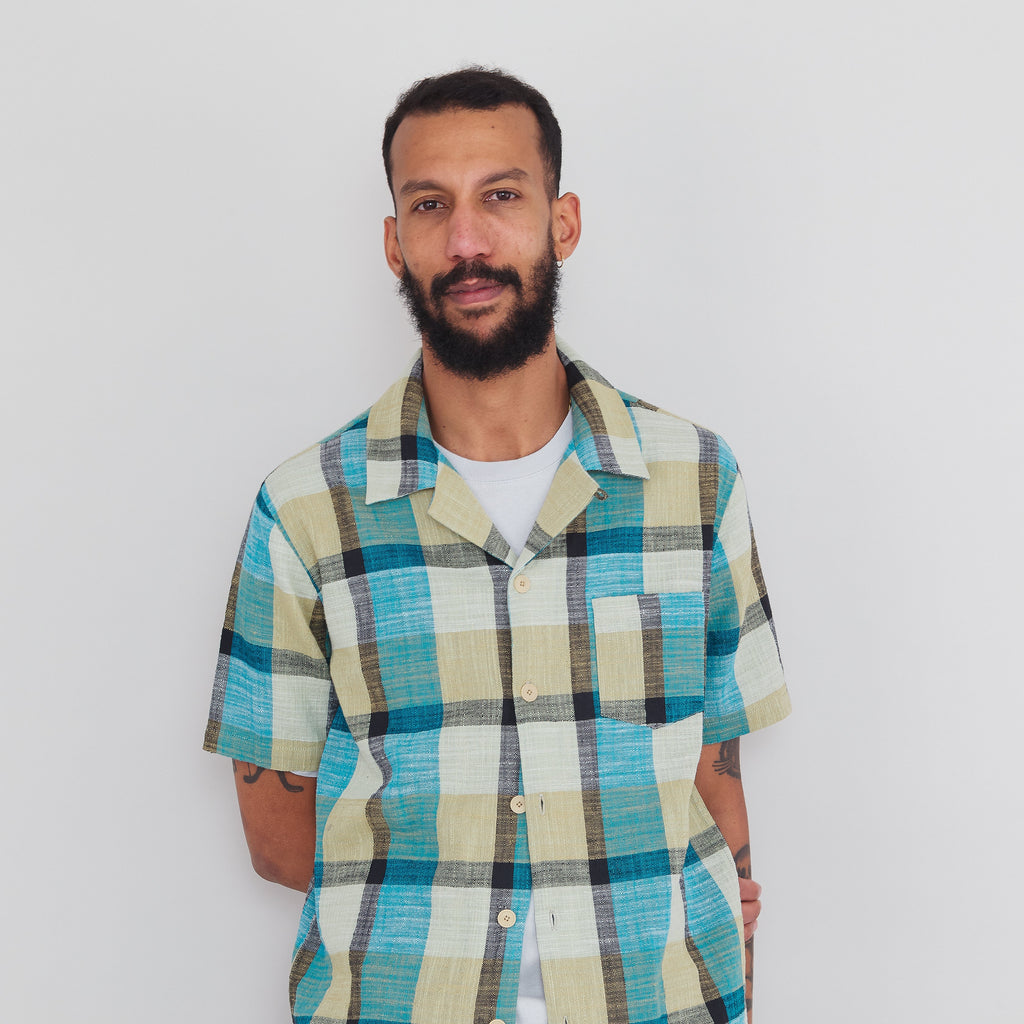 Short Sleeve Soft Collar Shirt - Multigingham Check