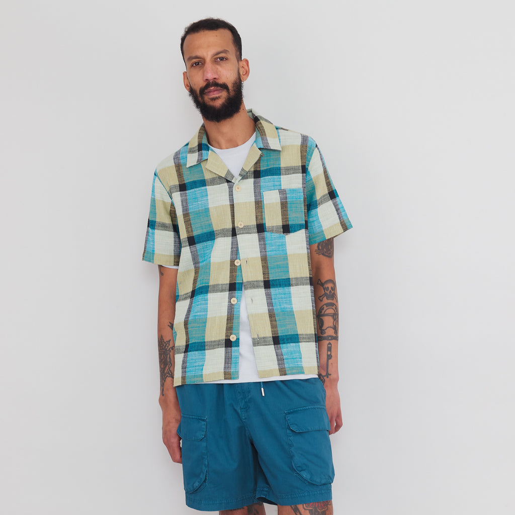 Short Sleeve Soft Collar Shirt - Multigingham Check
