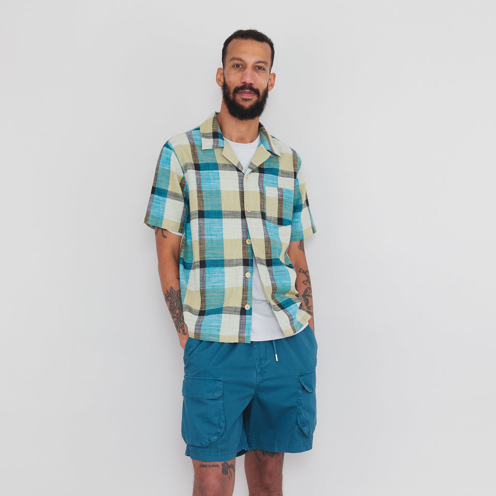 Short Sleeve Soft Collar Shirt - Multigingham Check
