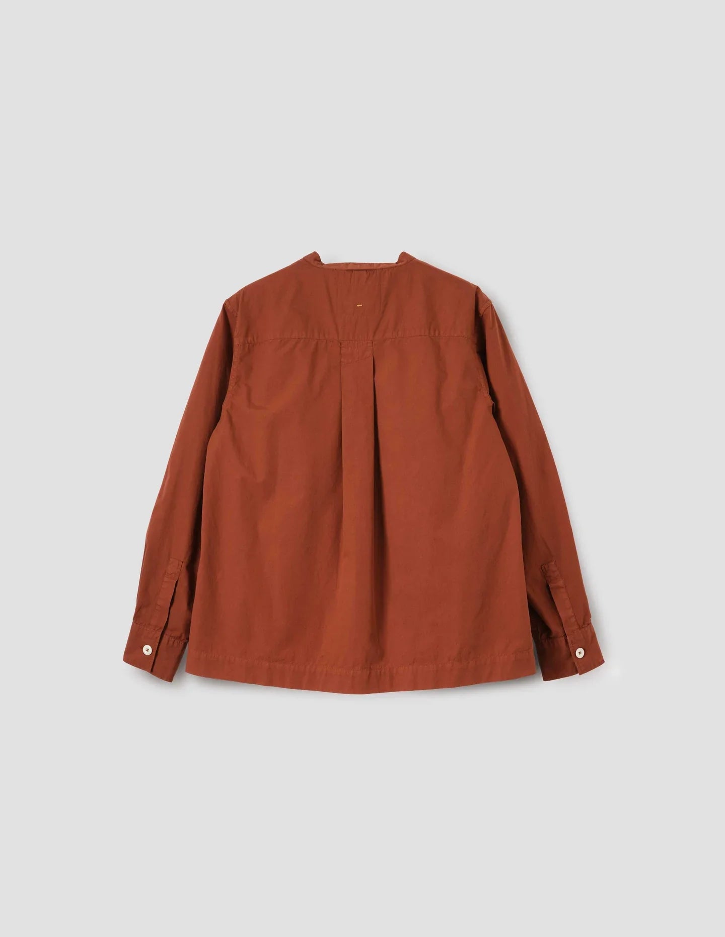 MHL | Button Through Collarless Shirt - Brick