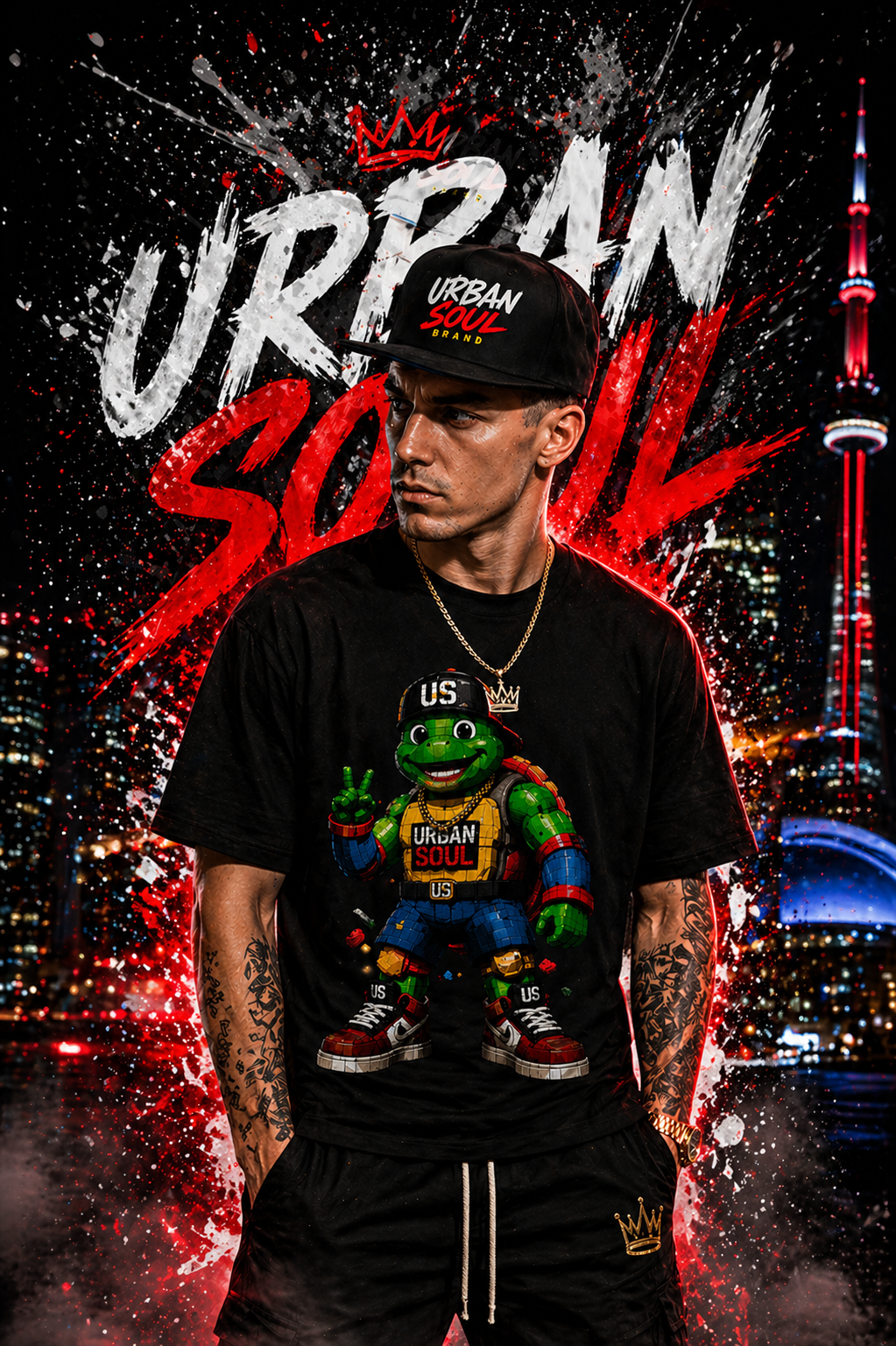 Urban Soul Brand Flat Bill Snapback Cap