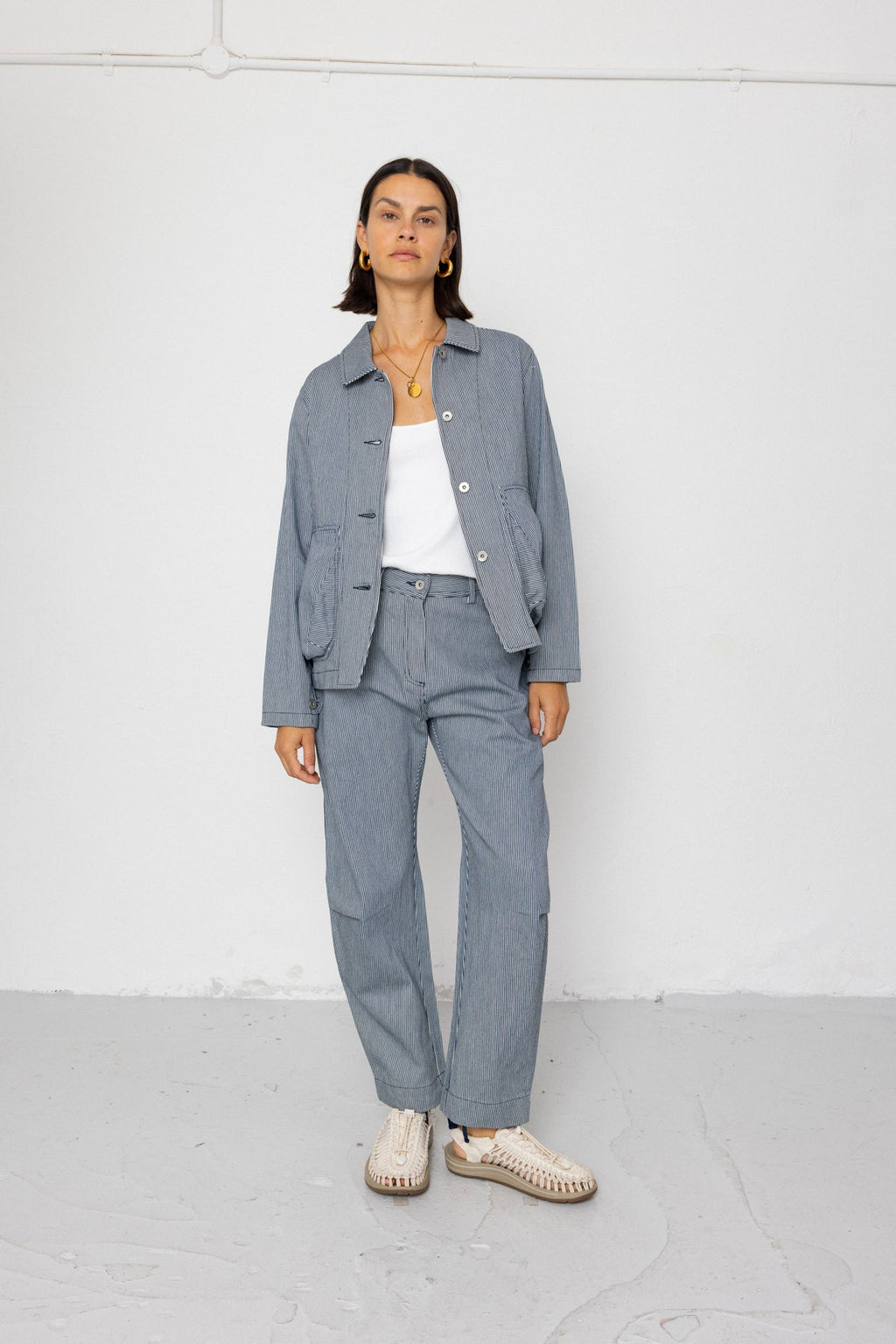 Women's Prism Jacket - Indigo Ticking Stripe