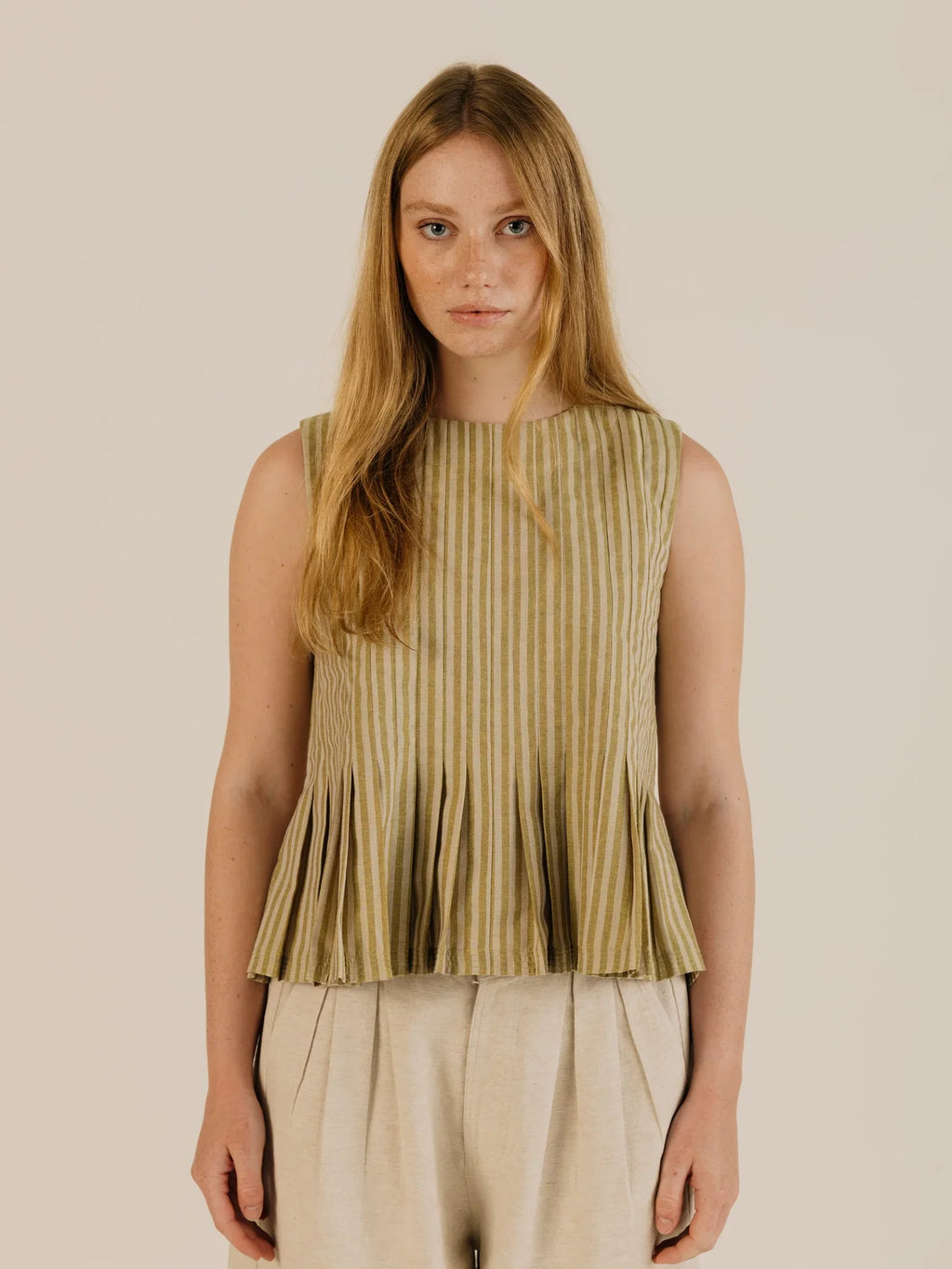 Sideline | Minnie Top - Ochre Stripe